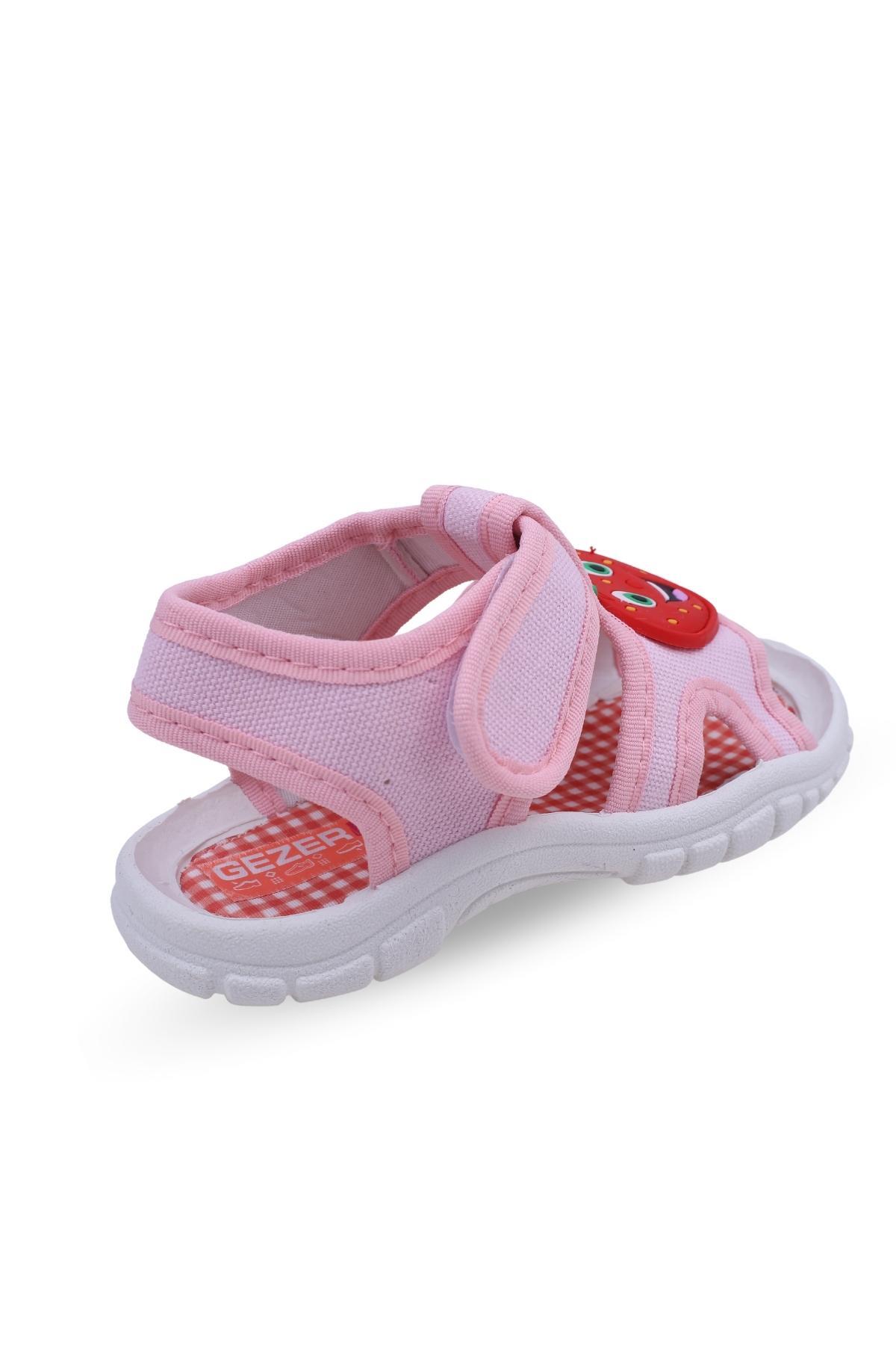 Kids Çilek Desen Rahat Taban Günlük Kız Çocuk Sandalet - Görsel 5