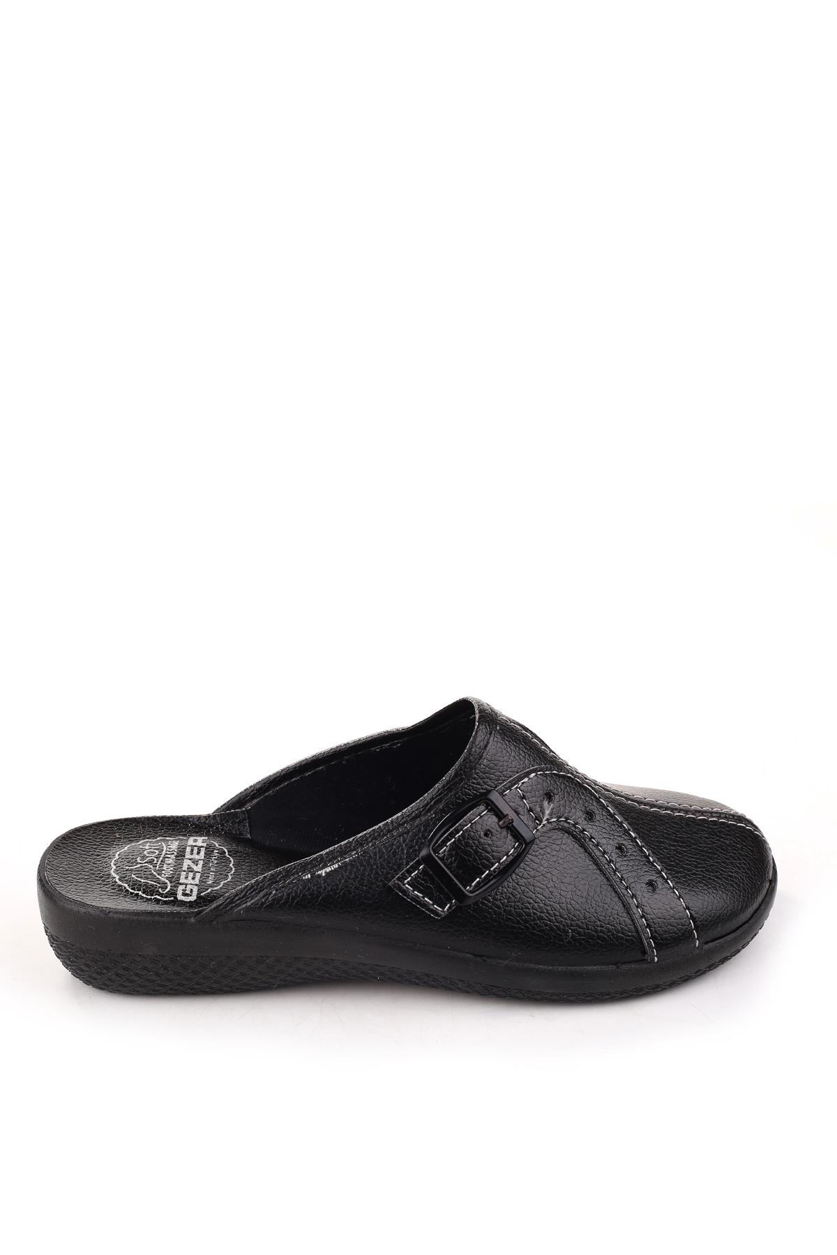 Gezer Gezer Siyah 16186 Soft Masaj Taban Sabo Önü Kapalı Günlük Kadın Terlik Sandalet & Terlik | Flo Siyah - 3. görsel