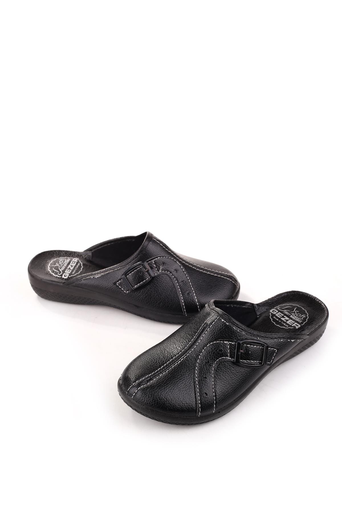 Gezer Gezer Siyah 16186 Soft Masaj Taban Sabo Önü Kapalı Günlük Kadın Terlik Sandalet & Terlik | Flo Siyah - 4. görsel