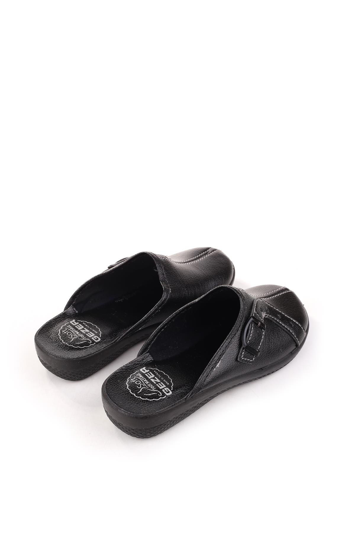 Gezer Gezer Siyah 16186 Soft Masaj Taban Sabo Önü Kapalı Günlük Kadın Terlik Sandalet & Terlik | Flo Siyah - 5. görsel