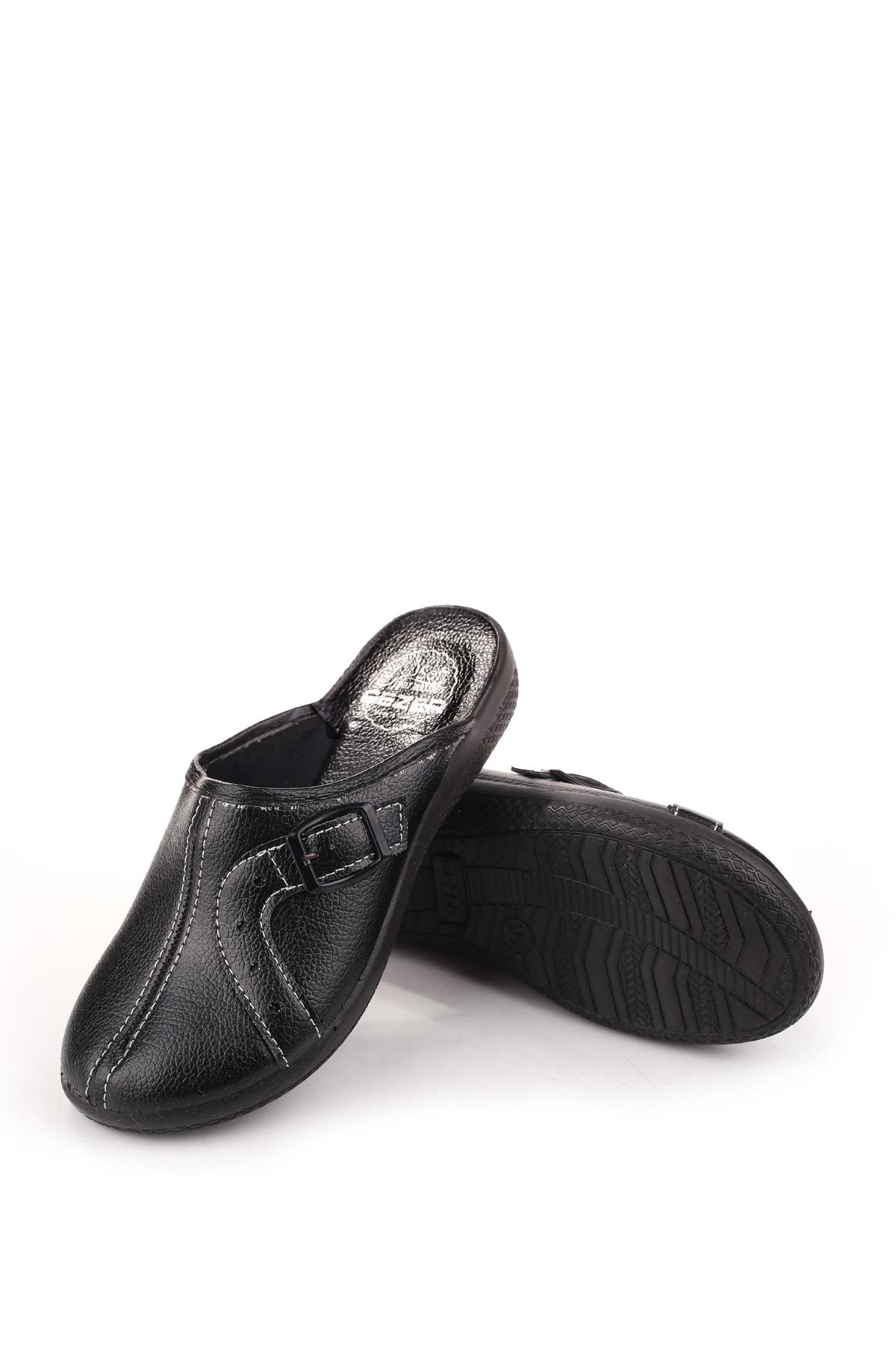 Gezer Gezer Siyah 16186 Soft Masaj Taban Sabo Önü Kapalı Günlük Kadın Terlik Sandalet & Terlik | Flo Siyah - 6. görsel