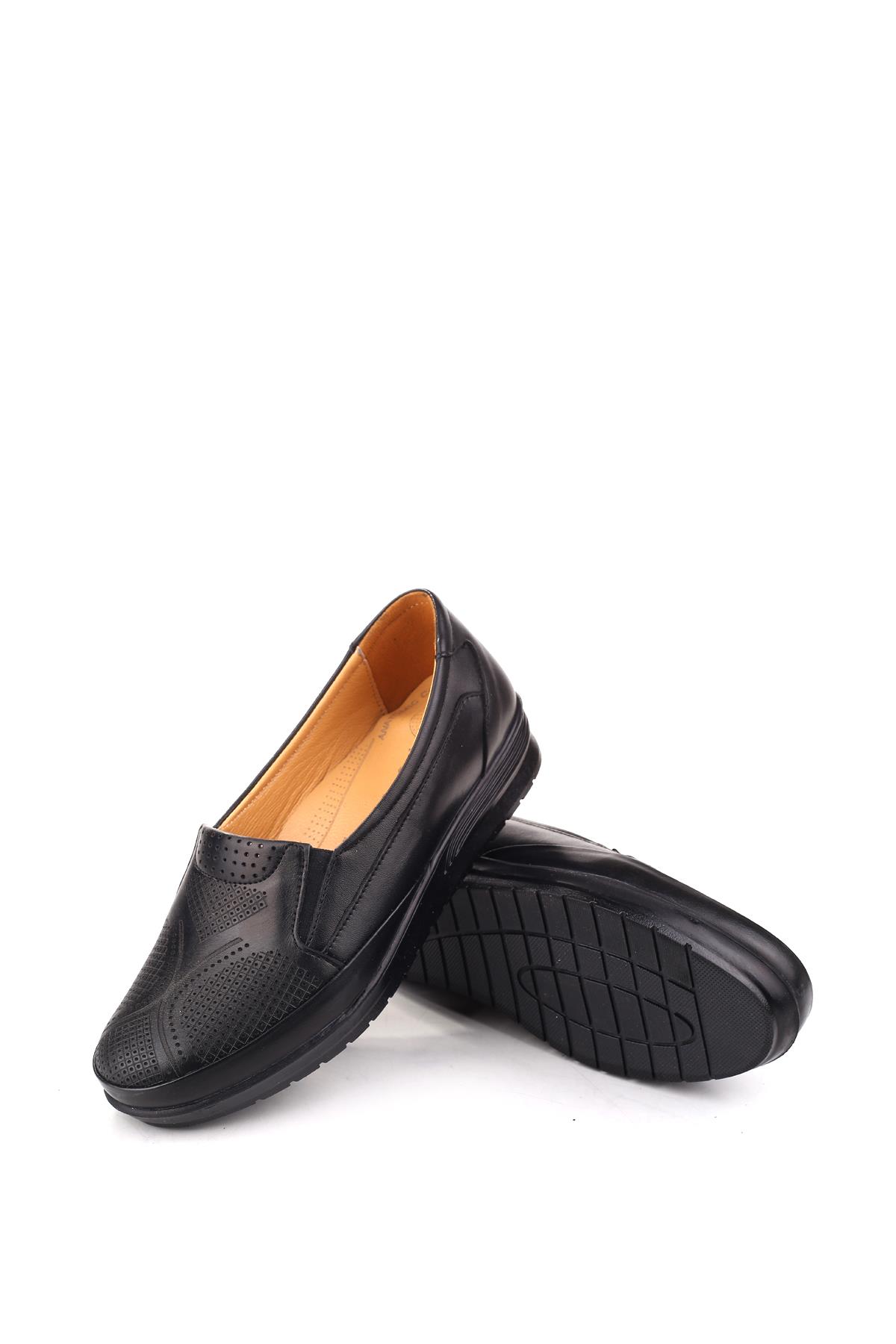 4566 Kadın Ortopedik Kauçuk Taban Deri Ayakkabı - Görsel 6