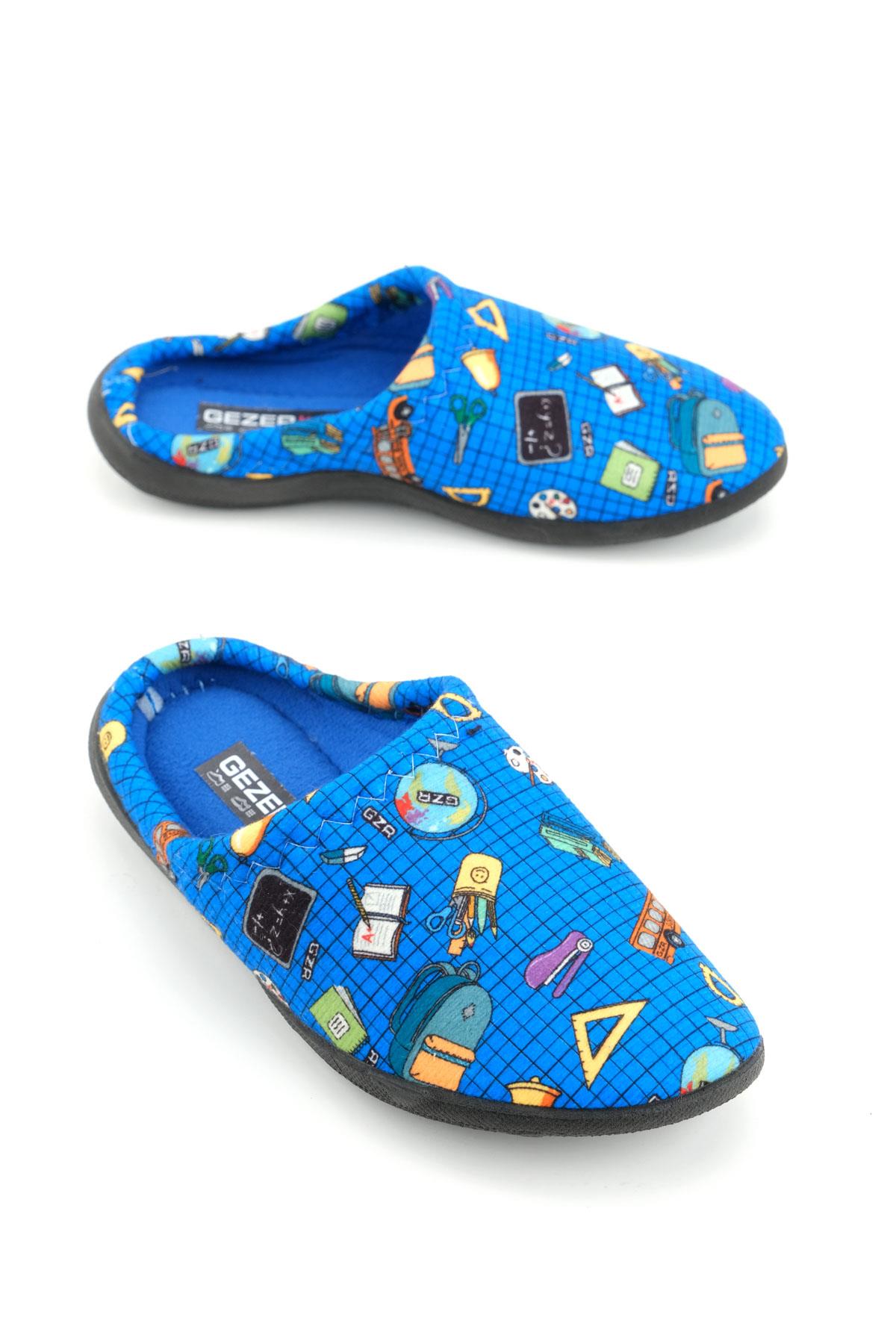 15893 Erkek Çocuk Kışlık Rahat Taban Ev Halı Terliği - Görsel 2