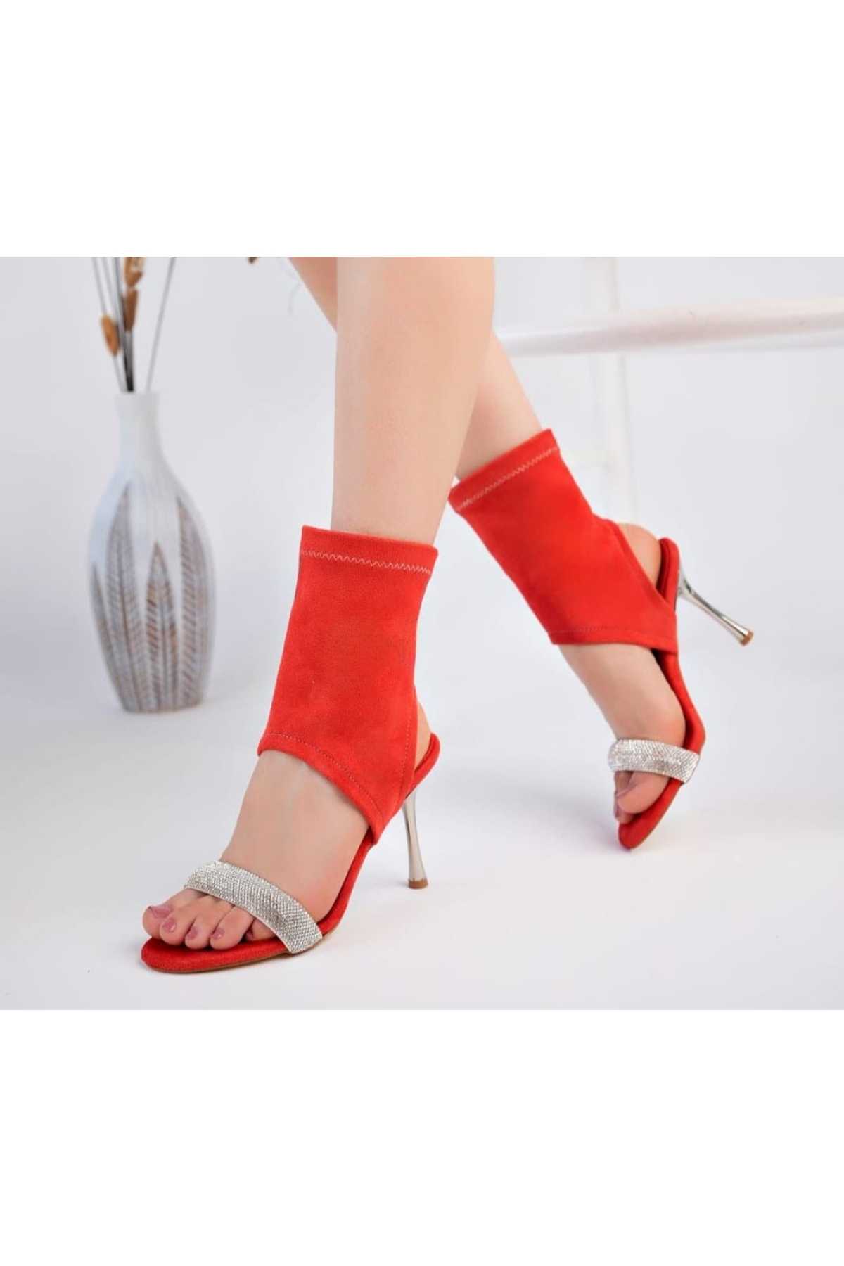 Turuncu Süet Kadın Booite - Görsel 5