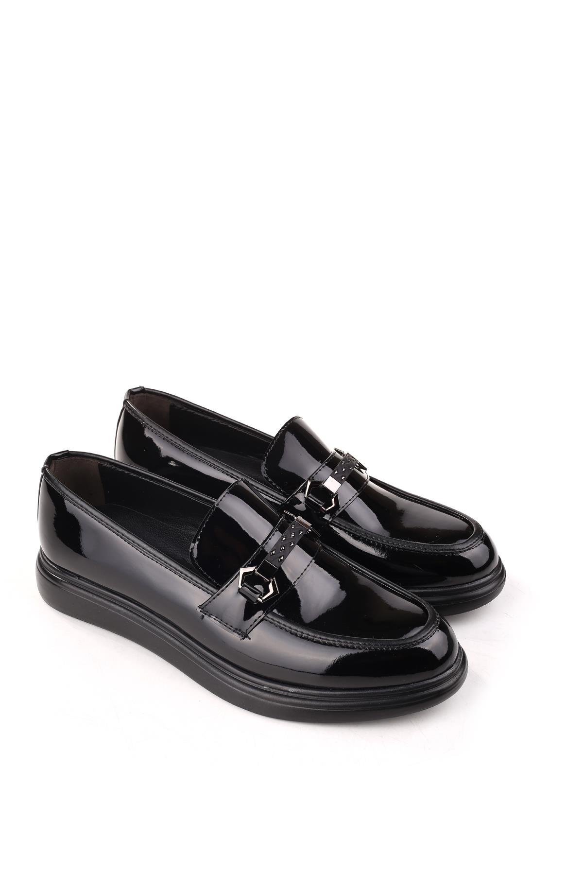 -Rsg 4574 Erkek Poli Taban Bağcıksız Rugan Ayakkabı - Görsel 3