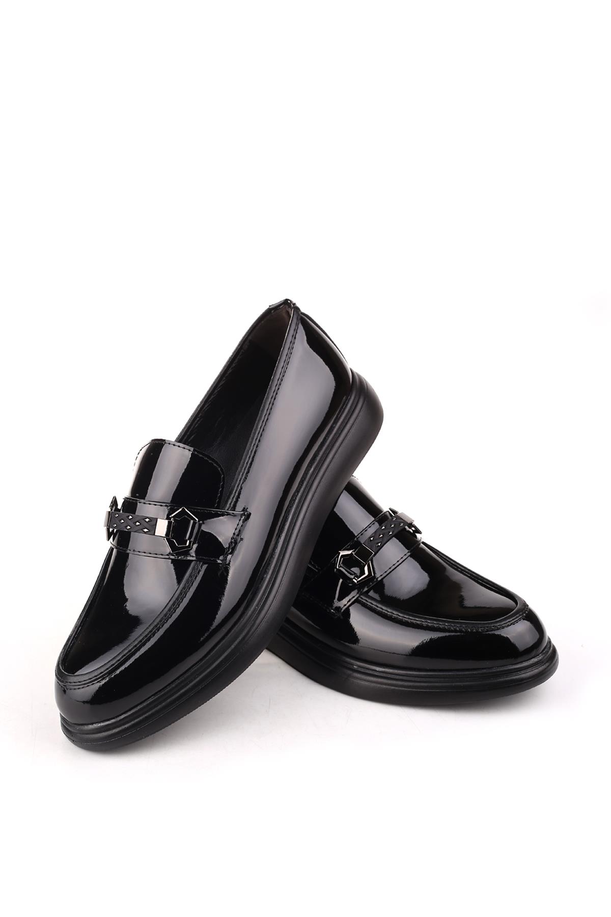 -Rsg 4574 Erkek Poli Taban Bağcıksız Rugan Ayakkabı - Görsel 4