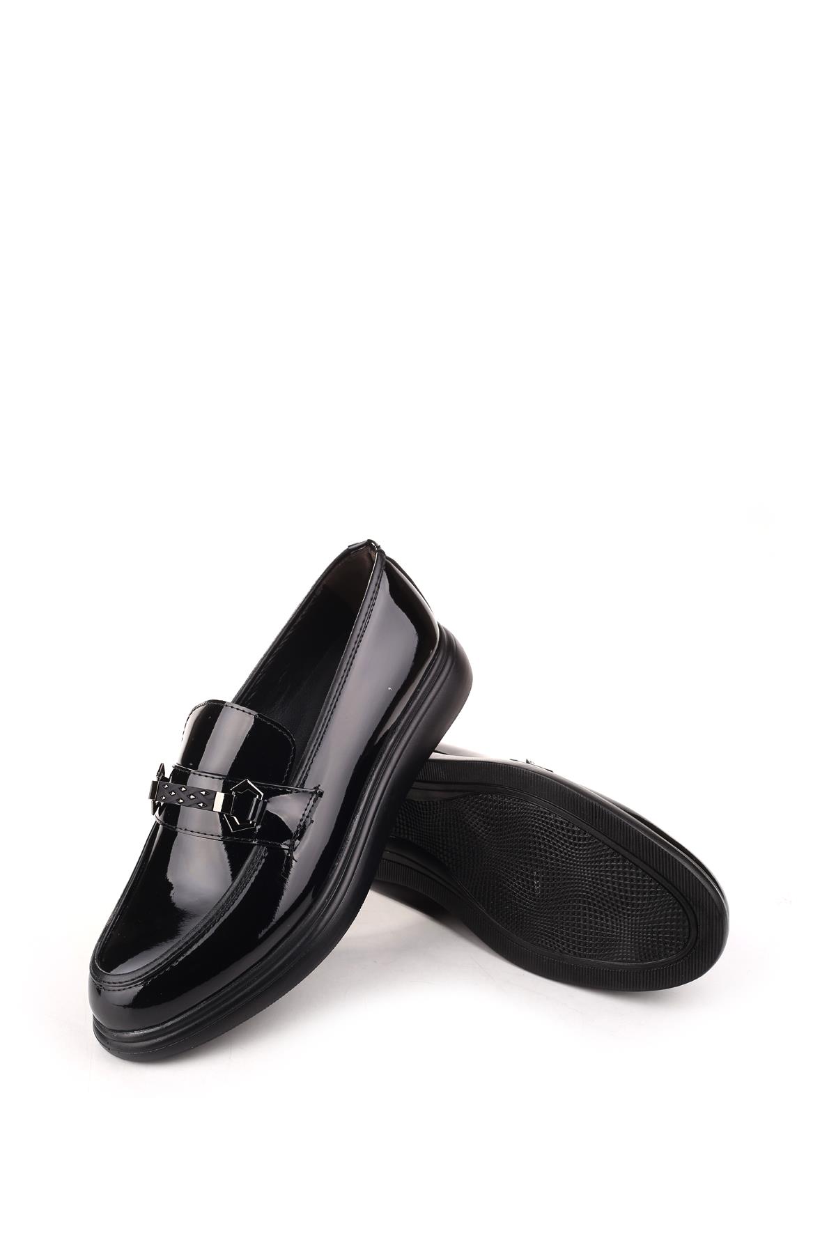 -Rsg 4574 Erkek Poli Taban Bağcıksız Rugan Ayakkabı - Görsel 6