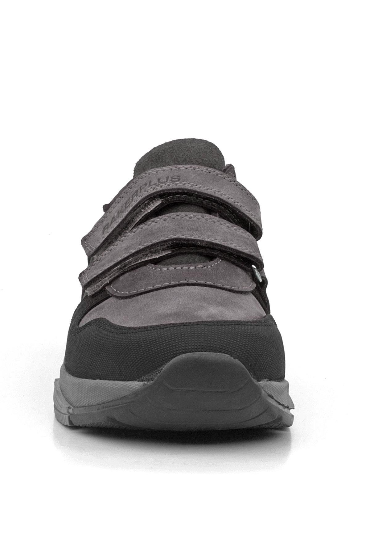 Hakiki Deri Gri Çocuk Sneakers Spor Ayakkabı - Görsel 4