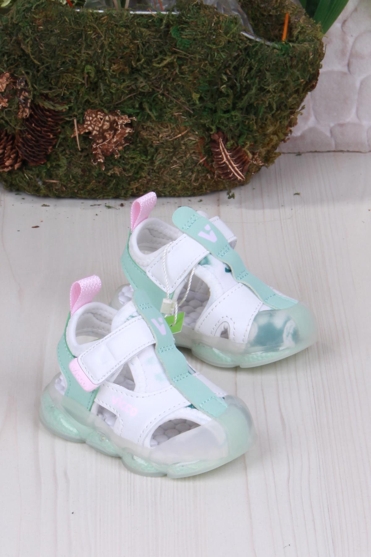 332.E25Y.217 Live Beyaz İlk Adım Işıklı Kız Çocuk Sandalet - Görsel 2