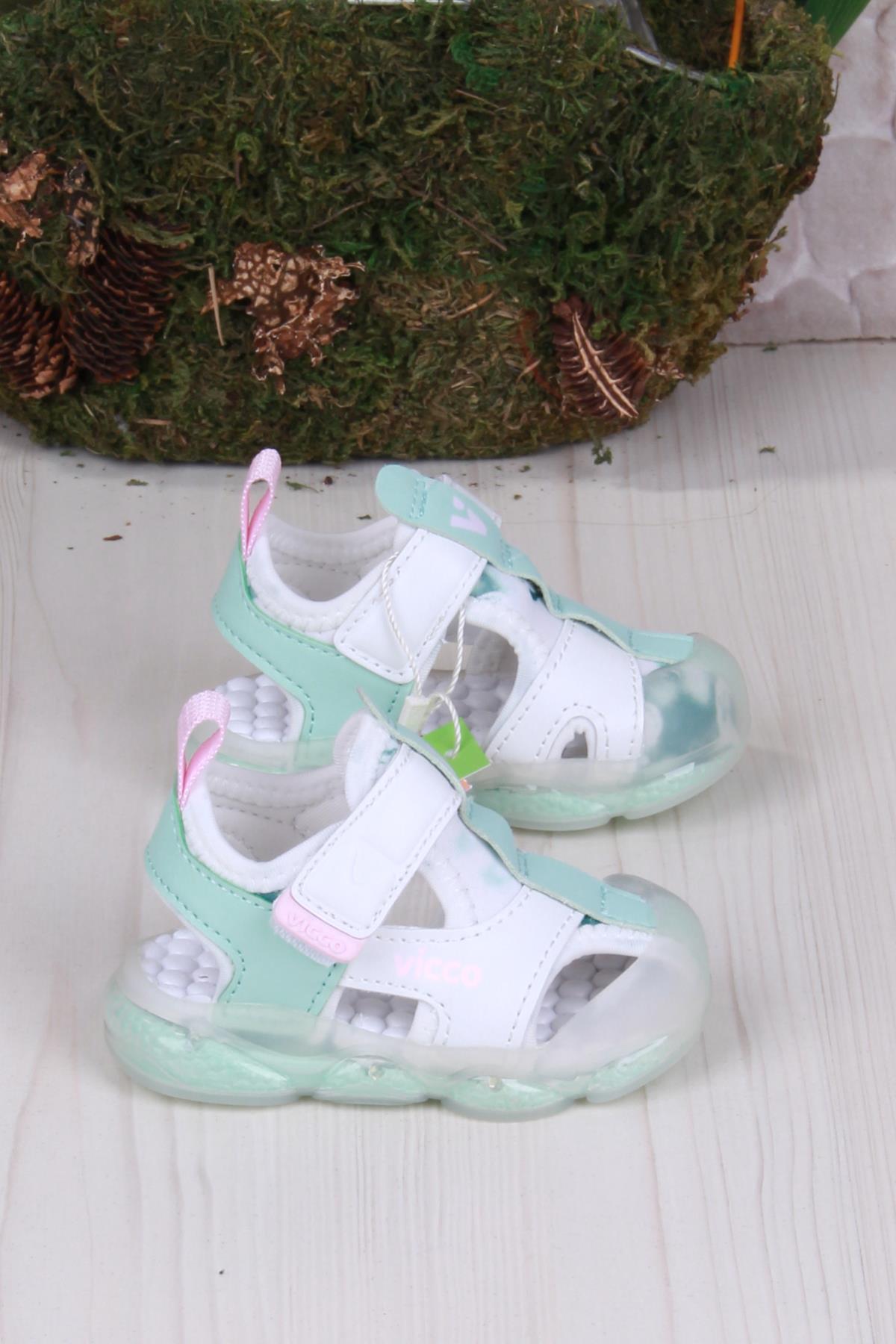 332.E25Y.217 Live Beyaz İlk Adım Işıklı Kız Çocuk Sandalet - Görsel 3