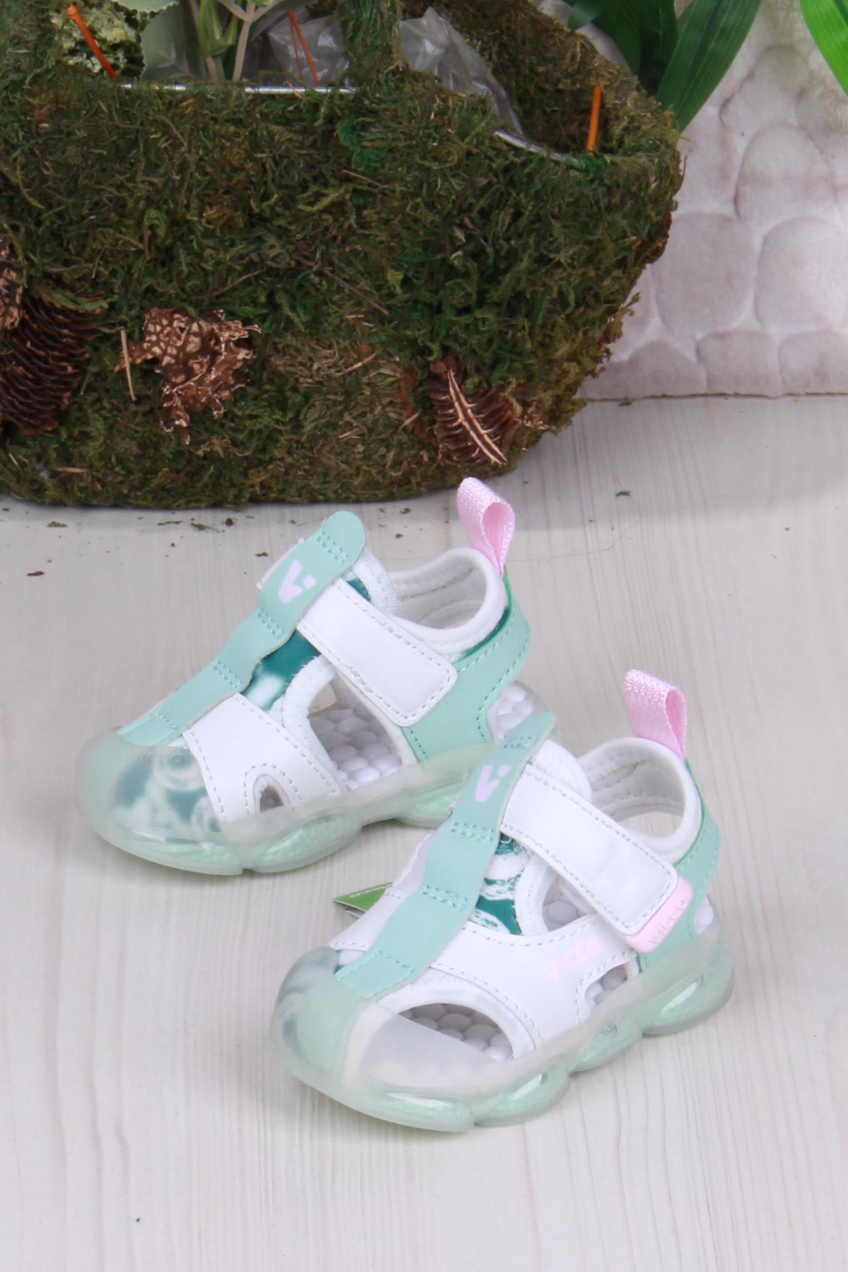 332.E25Y.217 Live Beyaz İlk Adım Işıklı Kız Çocuk Sandalet - Görsel 4