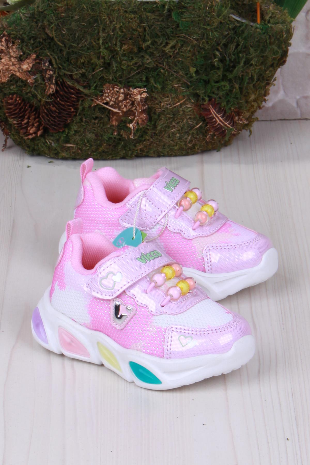 346.B25Y.177 Pembe Gelato Hafif Rahat Işıklı Kız Çocuk Ayakkabı - Görsel 2