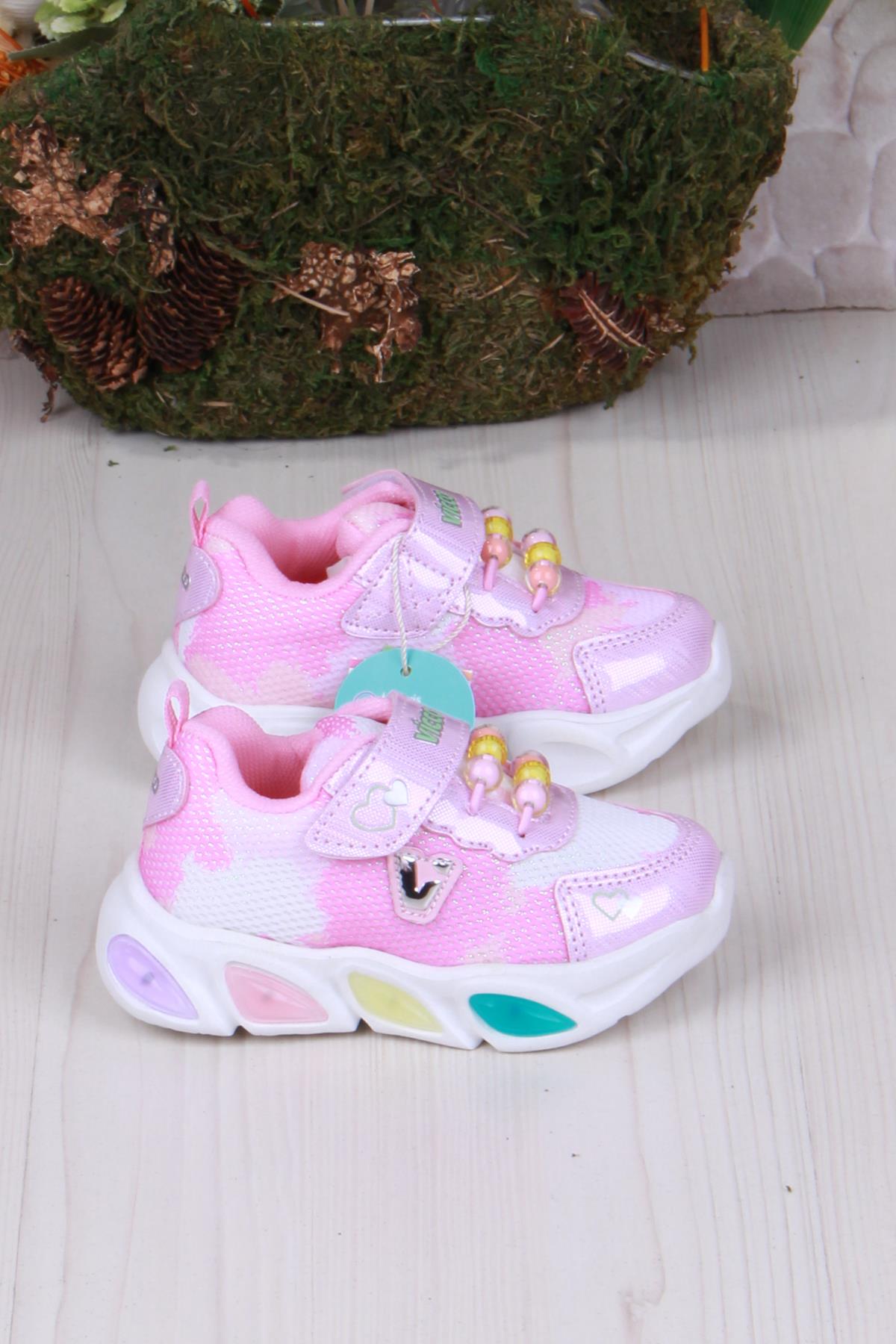 346.B25Y.177 Pembe Gelato Hafif Rahat Işıklı Kız Çocuk Ayakkabı - Görsel 3