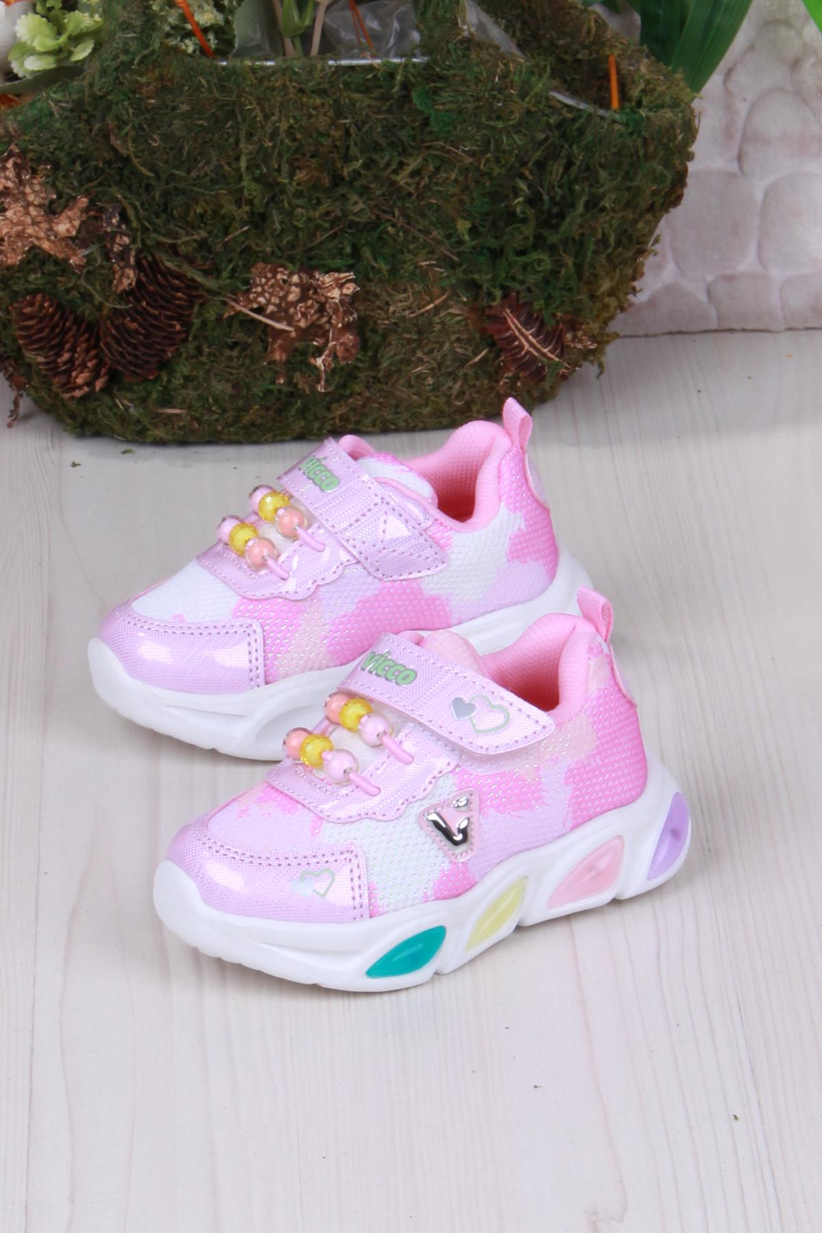 346.B25Y.177 Pembe Gelato Hafif Rahat Işıklı Kız Çocuk Ayakkabı - Görsel 4