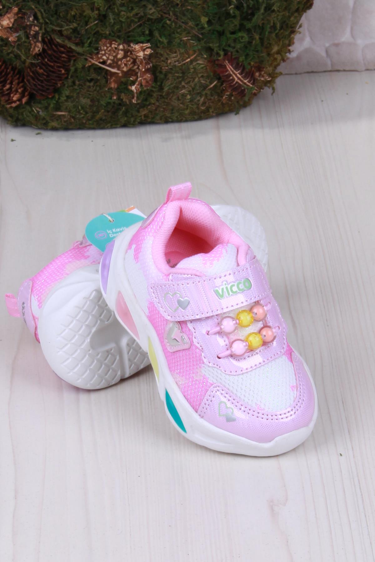 346.B25Y.177 Pembe Gelato Hafif Rahat Işıklı Kız Çocuk Ayakkabı - Görsel 5