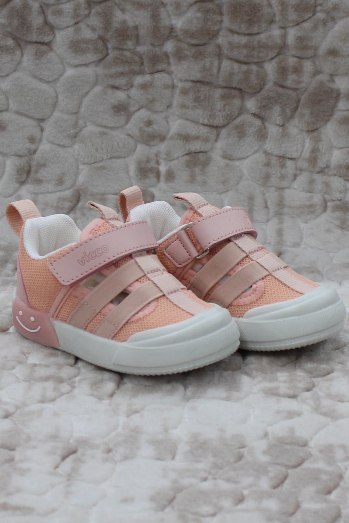 346.B24Y.145 Momo Pudra Keten Işıklı Kız Çocuk Ayakkabı - Görsel 2