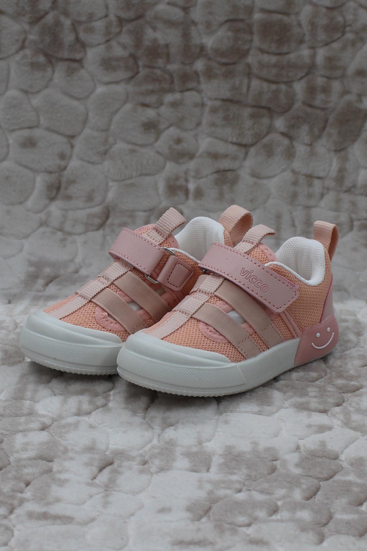 346.B24Y.145 Momo Pudra Keten Işıklı Kız Çocuk Ayakkabı - Görsel 3