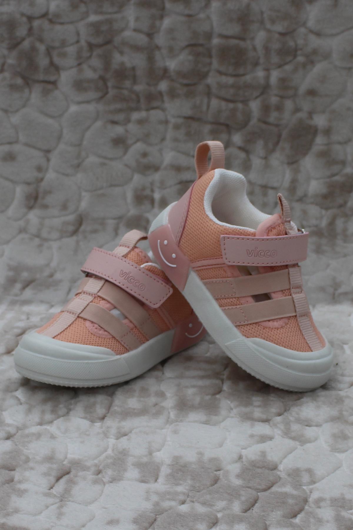 346.B24Y.145 Momo Pudra Keten Işıklı Kız Çocuk Ayakkabı - Görsel 5