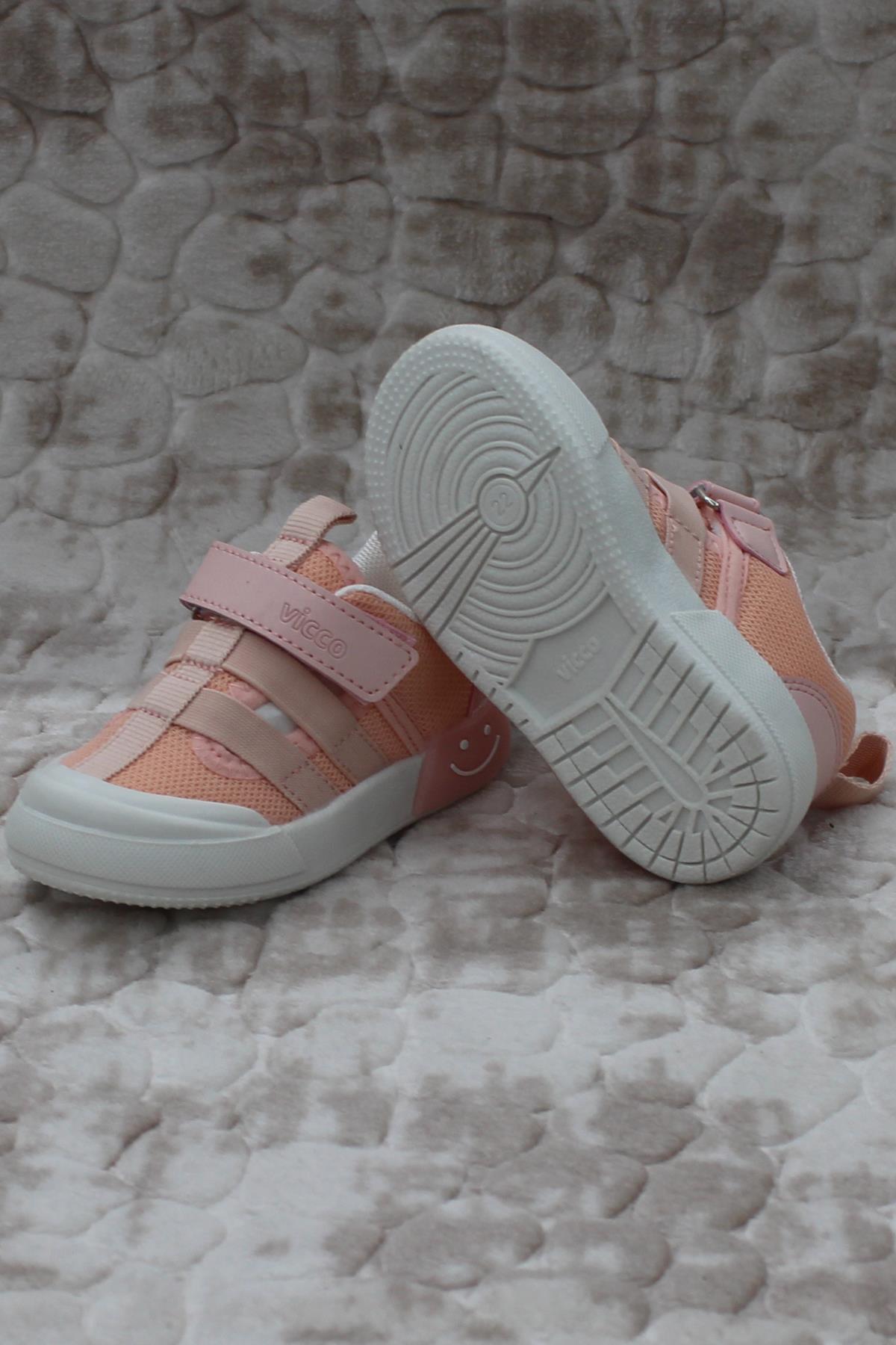 346.B24Y.145 Momo Pudra Keten Işıklı Kız Çocuk Ayakkabı - Görsel 6