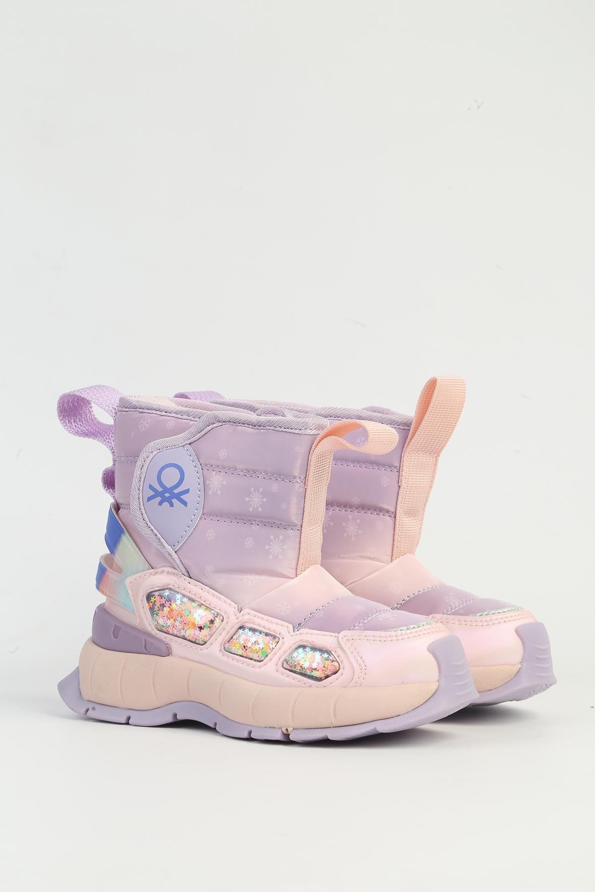 11079 İthal Memory Foam Kürklü Cırtlı Kız Çocuk Bot - Görsel 4