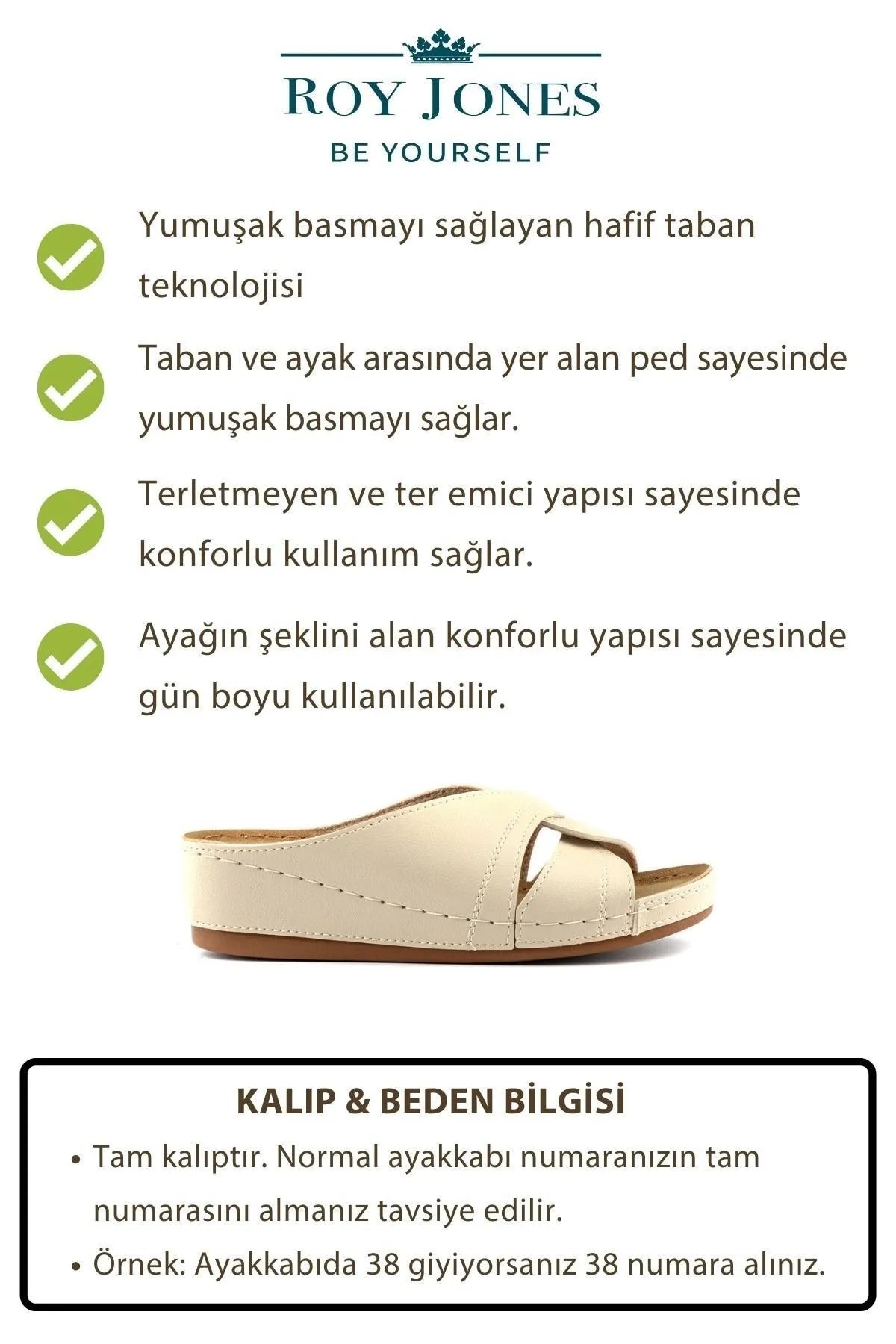 1816 Ortopedik Kısa Topuklu Günlük Kadın Terlik - Görsel 3