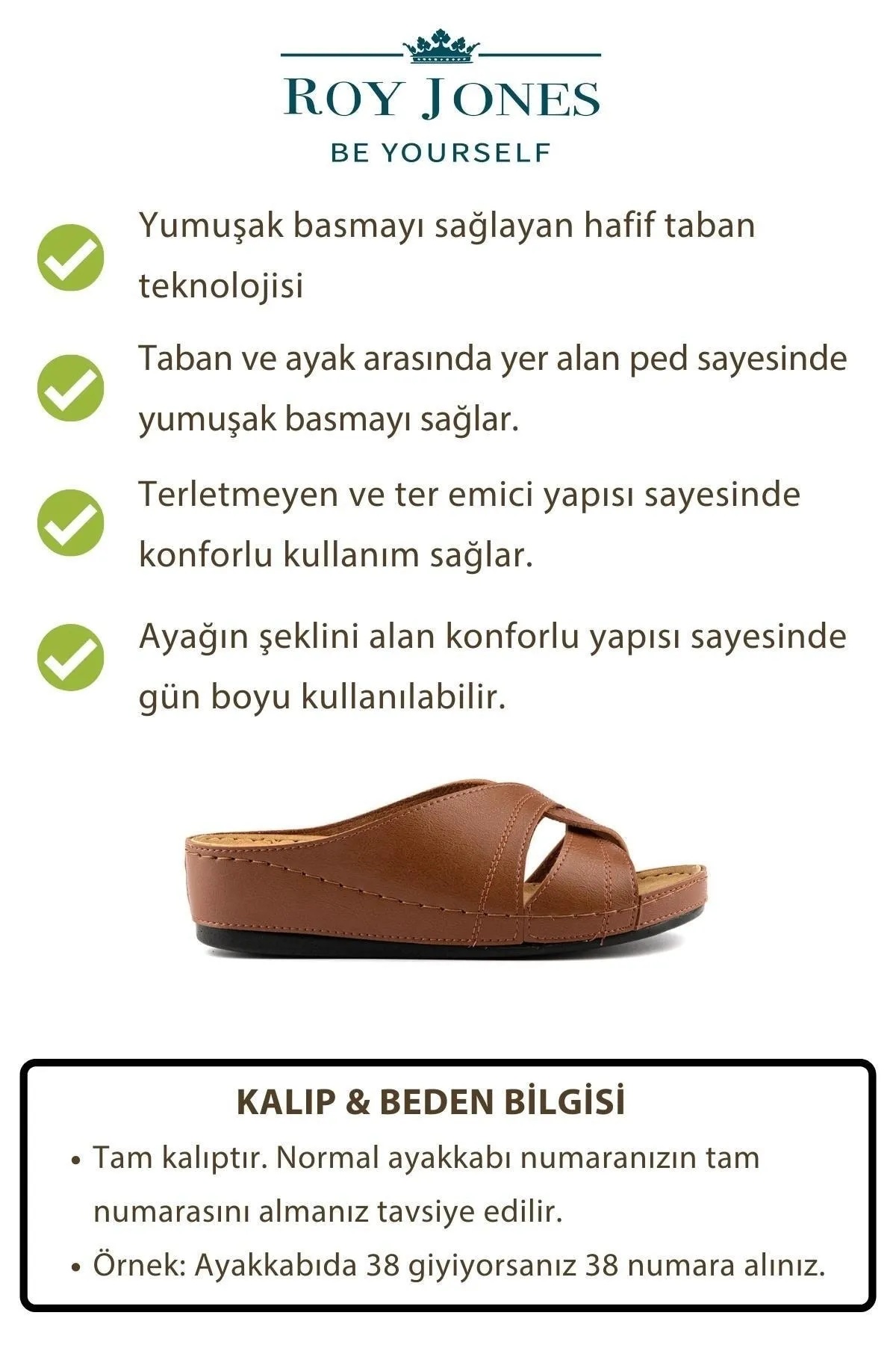 1816 Ortopedik Kısa Topuklu Günlük Kadın Terlik - Görsel 3