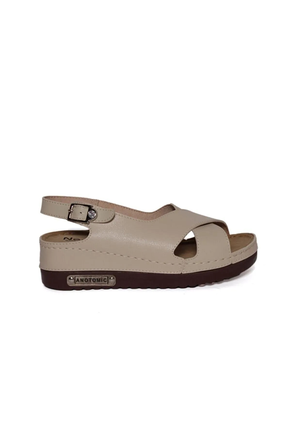 3031 Ortopedik Cırtlı Kısa Topuklu Kadın Sandalet - Görsel 5