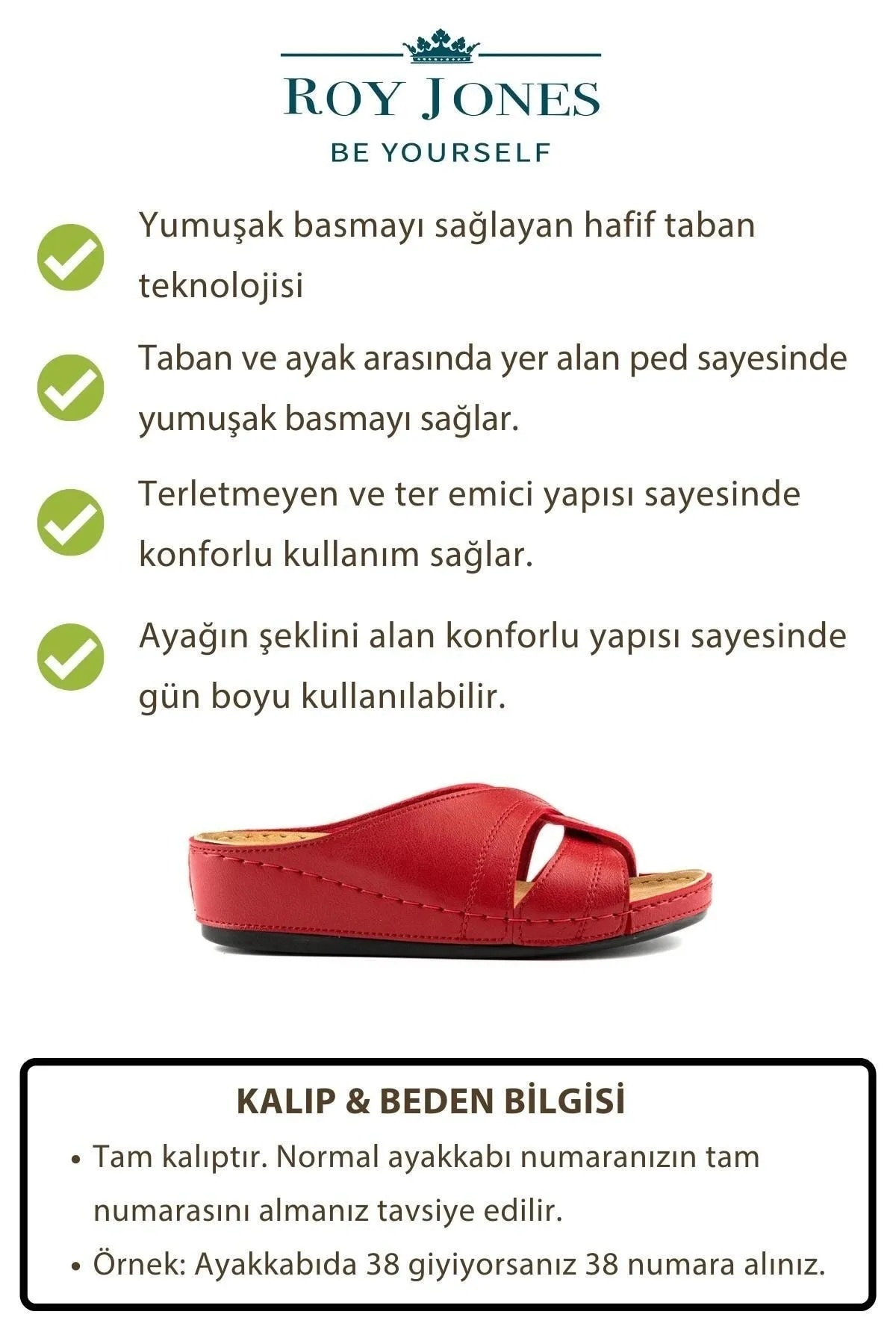 1816 Ortopedik Kısa Topuklu Günlük Kadın Terlik - Görsel 2