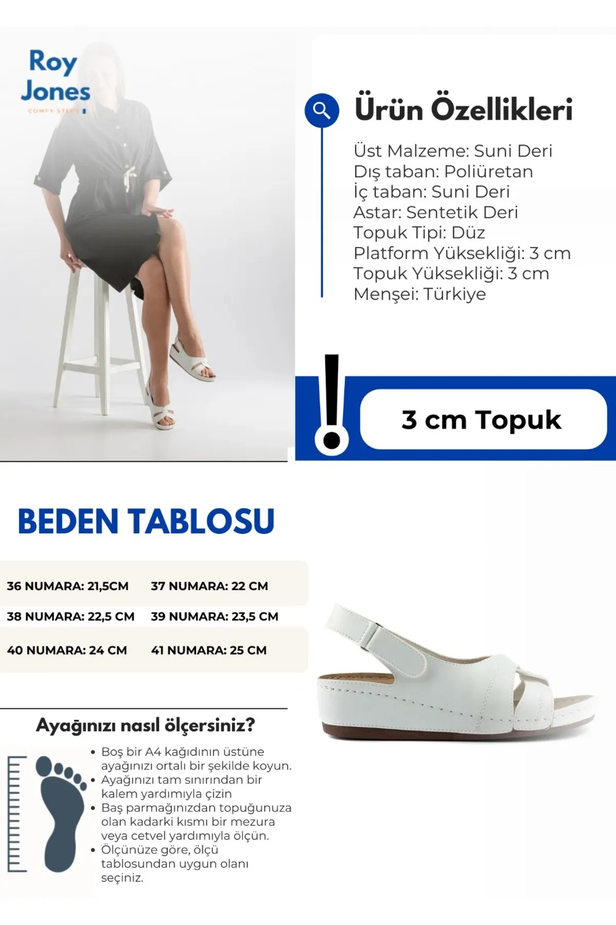 1817 Ortopedik Cırtlı Topuklu Plaj Kadın Sandalet - Görsel 4