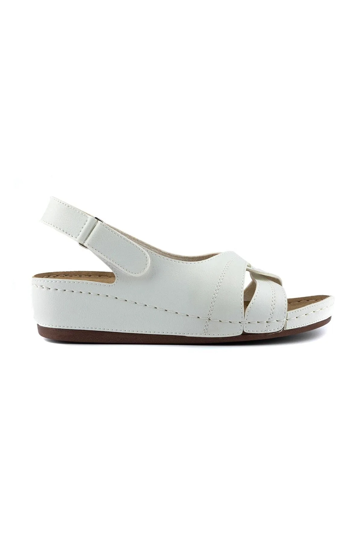 1817 Ortopedik Cırtlı Topuklu Plaj Kadın Sandalet - Görsel 7