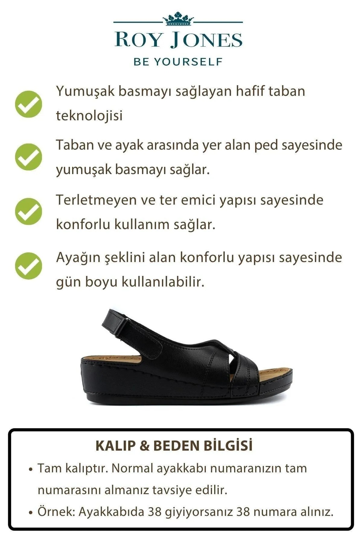 1817 Ortopedik Cırtlı Topuklu Plaj Kadın Sandalet - Görsel 5