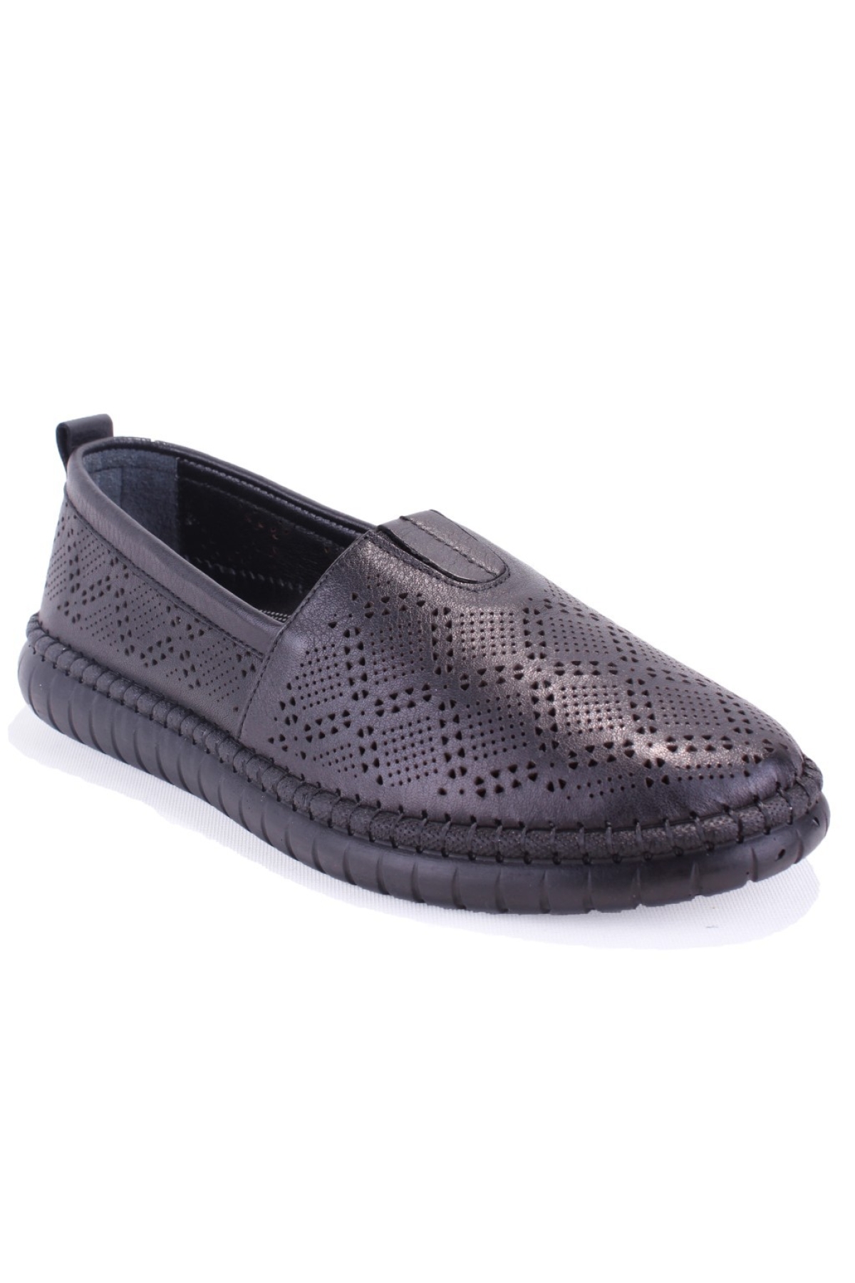 DZA07-1236031 Siyah Ortopedik Günlük Deri Kadın Ayakkabı - Görsel 2