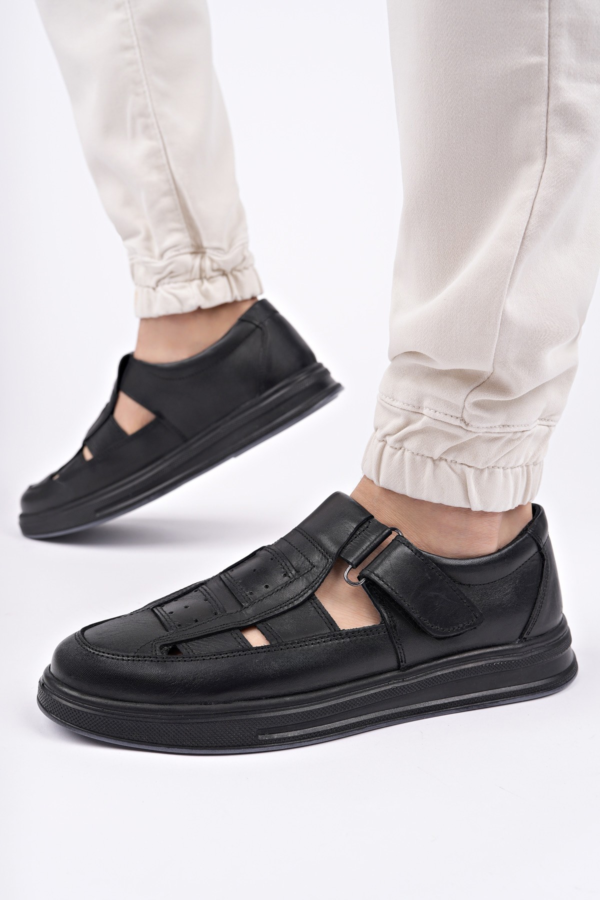 Oliver Garantili Erkek Günlük Klasik Hakiki Deri Rahat Ortopedik Sandalet - Görsel 6