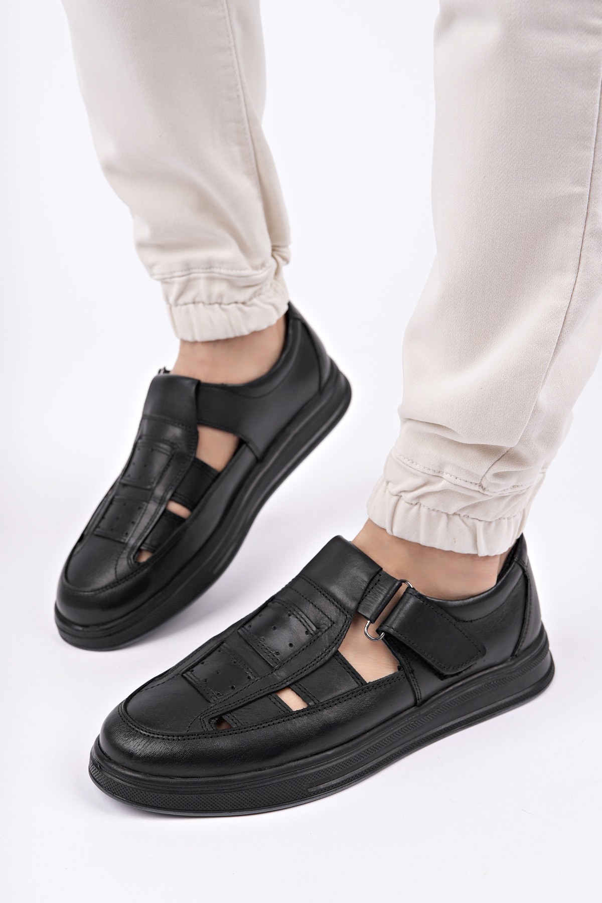 Oliver Garantili Erkek Günlük Klasik Hakiki Deri Rahat Ortopedik Sandalet - Görsel 7