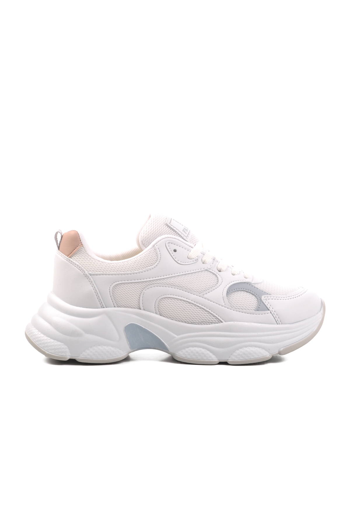 Aspor Beyaz Mavi Fileli Kadın Spor Ayakkabı Sneaker - Görsel 2