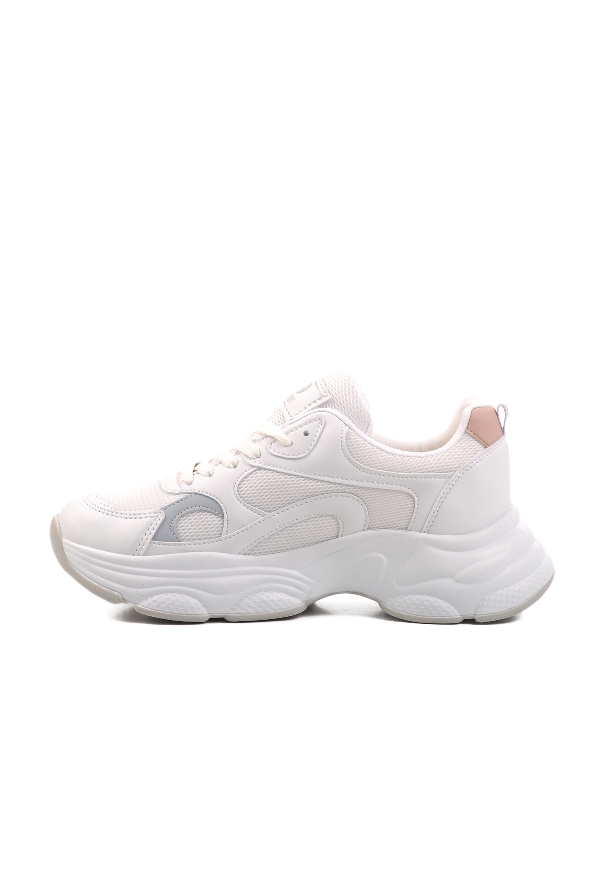 Aspor Beyaz Mavi Fileli Kadın Spor Ayakkabı Sneaker - Görsel 3