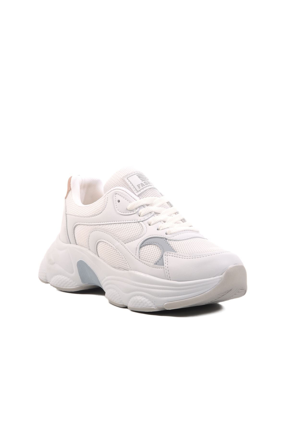 Aspor Beyaz Mavi Fileli Kadın Spor Ayakkabı Sneaker - Görsel 4