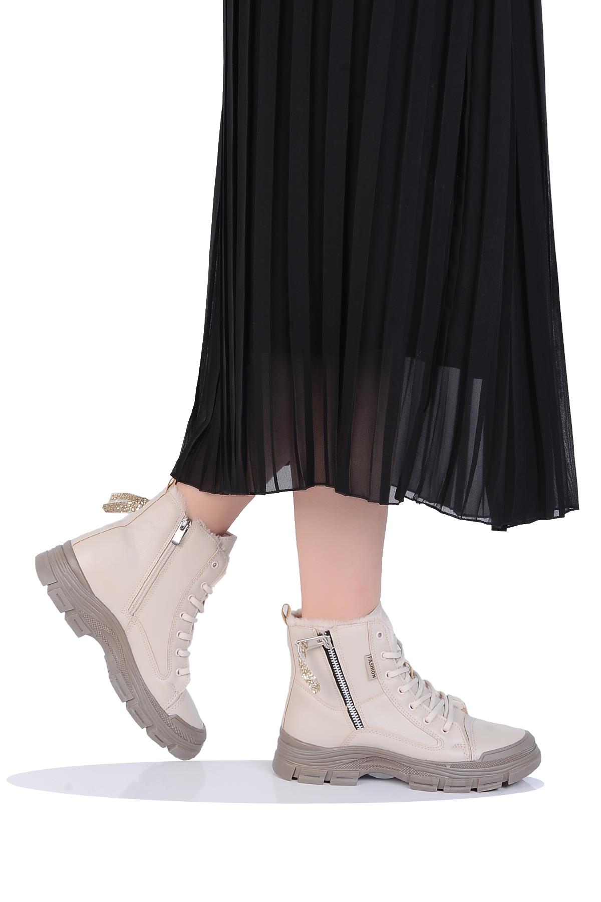 Mp 242-2246Zn Kadın Kürklü Kışlık Düz Bot - Görsel 2