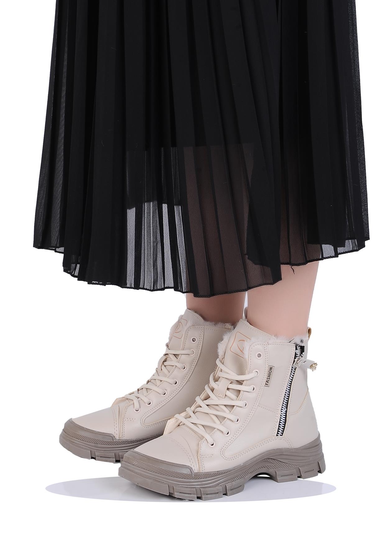 Mp 242-2246Zn Kadın Kürklü Kışlık Düz Bot - Görsel 3