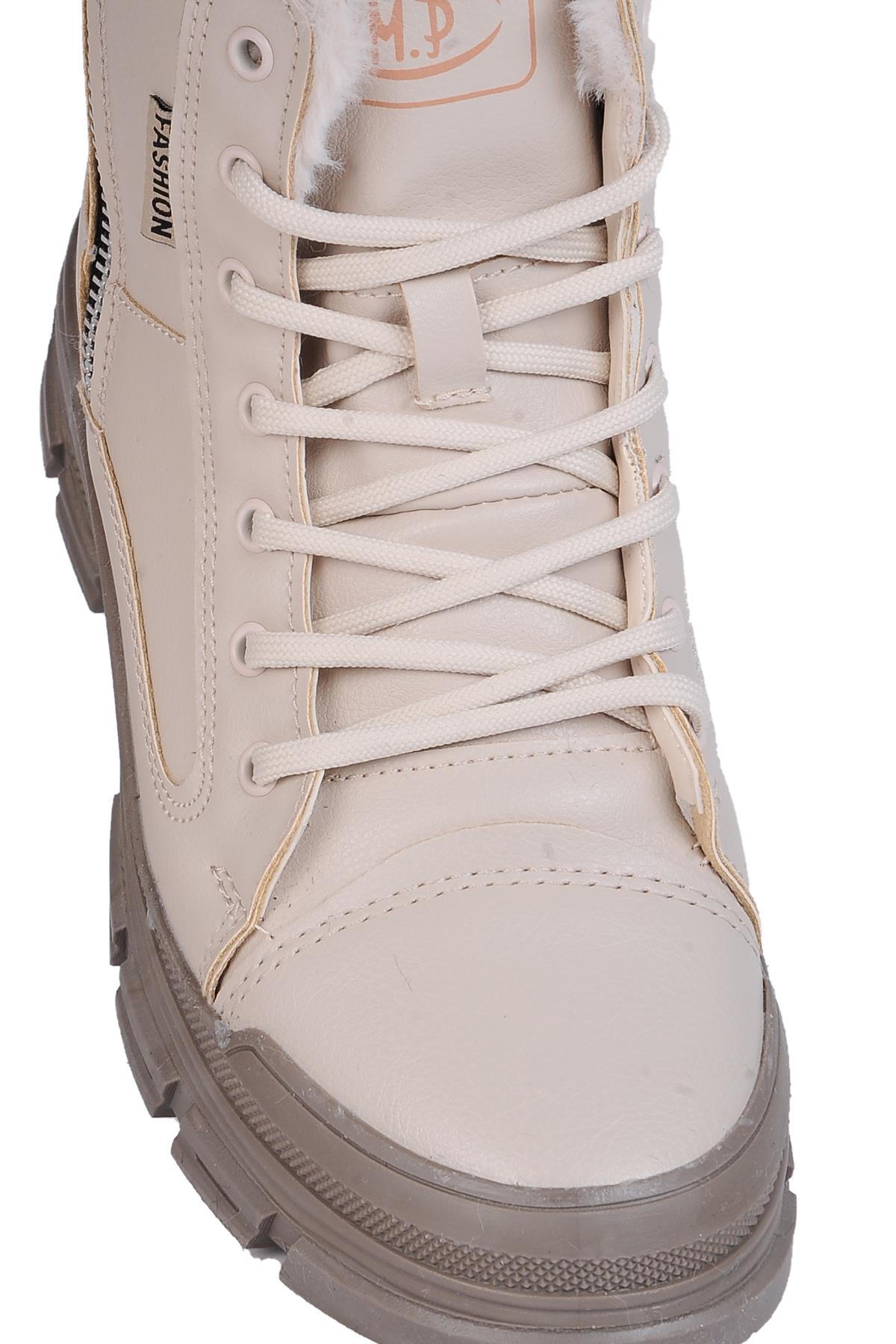 Mp 242-2246Zn Kadın Kürklü Kışlık Düz Bot - Görsel 4