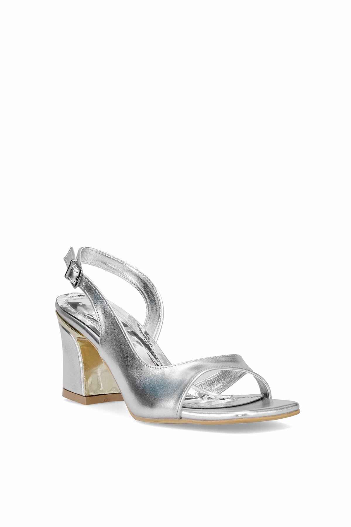 Elit MST1051M Kadın Klasik Topuklu ayakkabı Gümüş - Görsel 3
