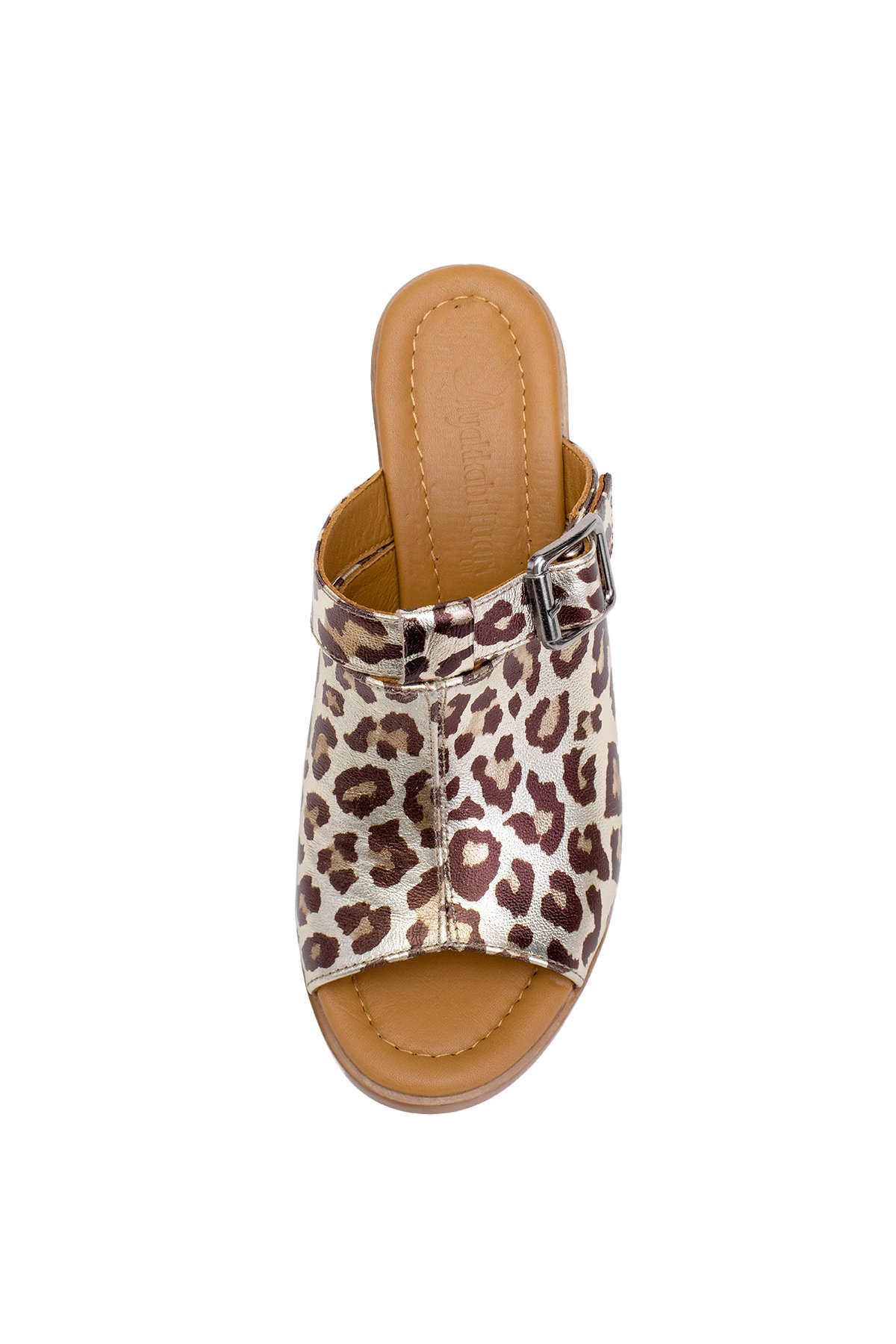 Elit Koc17-03 Kadın Hakiki Deri Topuklu Terlik Leopar - Görsel 7