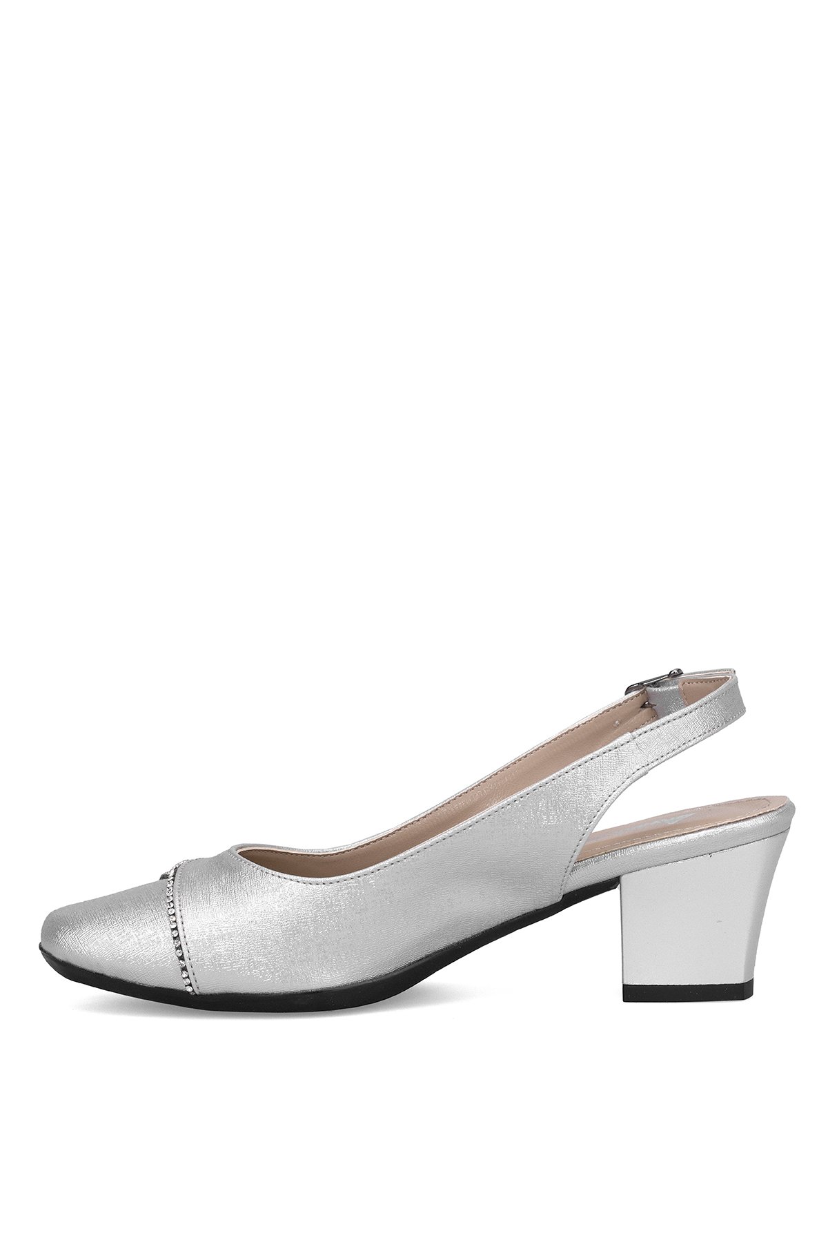 Elit MST706N Kadın Klasik Topuklu ayakkabı Gümüş - Görsel 4