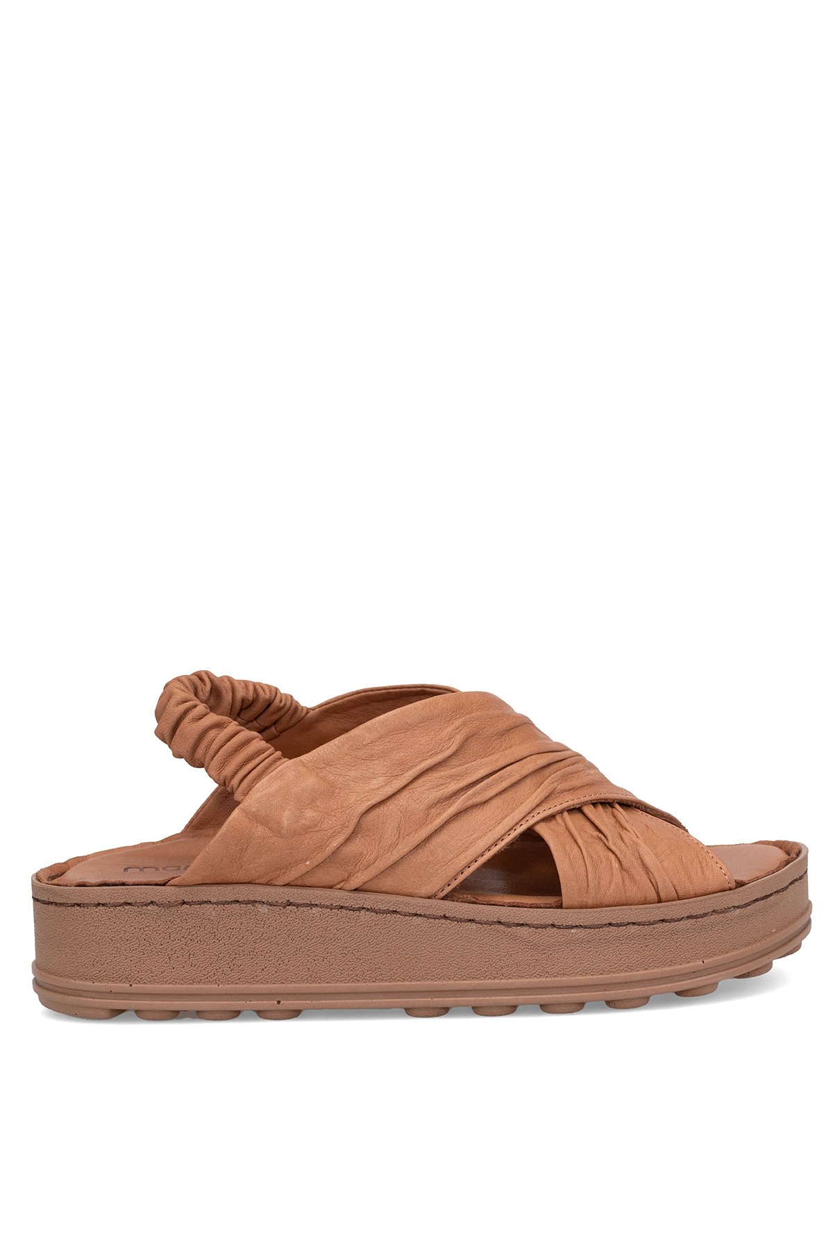 D25YS-2585 Kadın Hakiki Deri Düz Sandalet Taba - Görsel 2