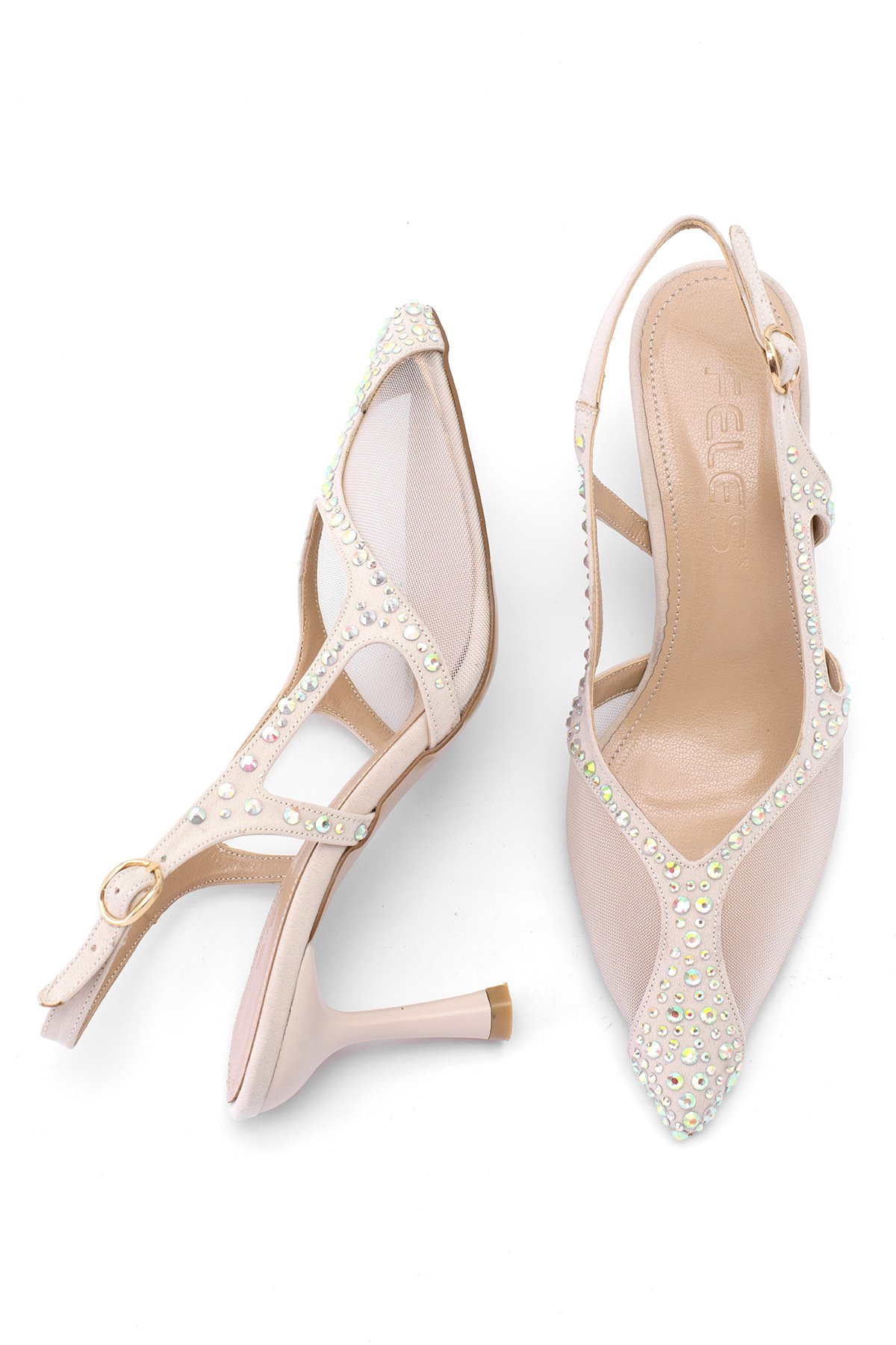 Elit FLS129-1315T Kadın Klasik Topuklu Ayakkabı Ten - Görsel 7