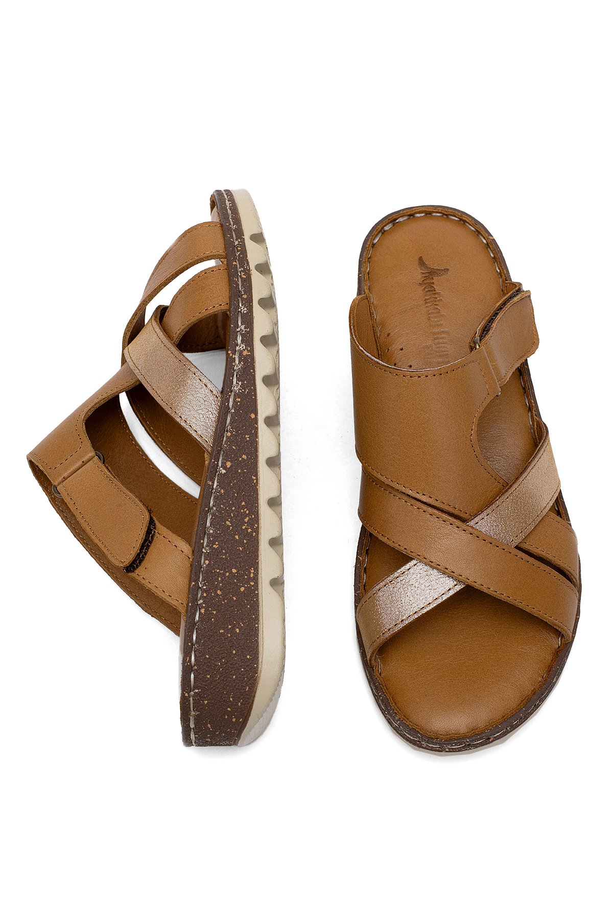 Elit Rhm012 Kadın Hakiki Deri Ortopedik Düz Terlik Taba - Görsel 5