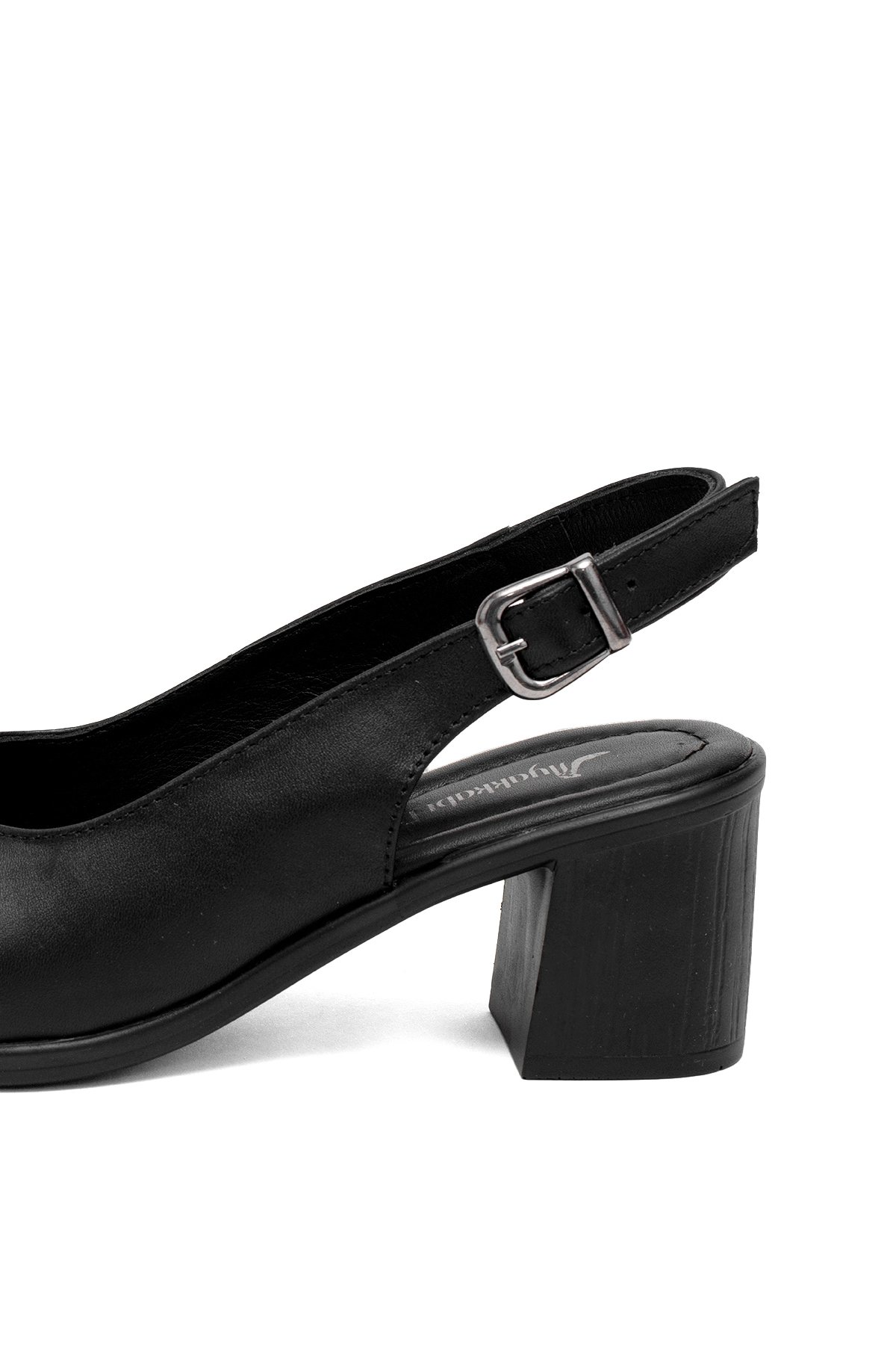 Elit Koc22-18 Kadın Hakiki Deri Topuklu Sandalet Siyah - Görsel 8