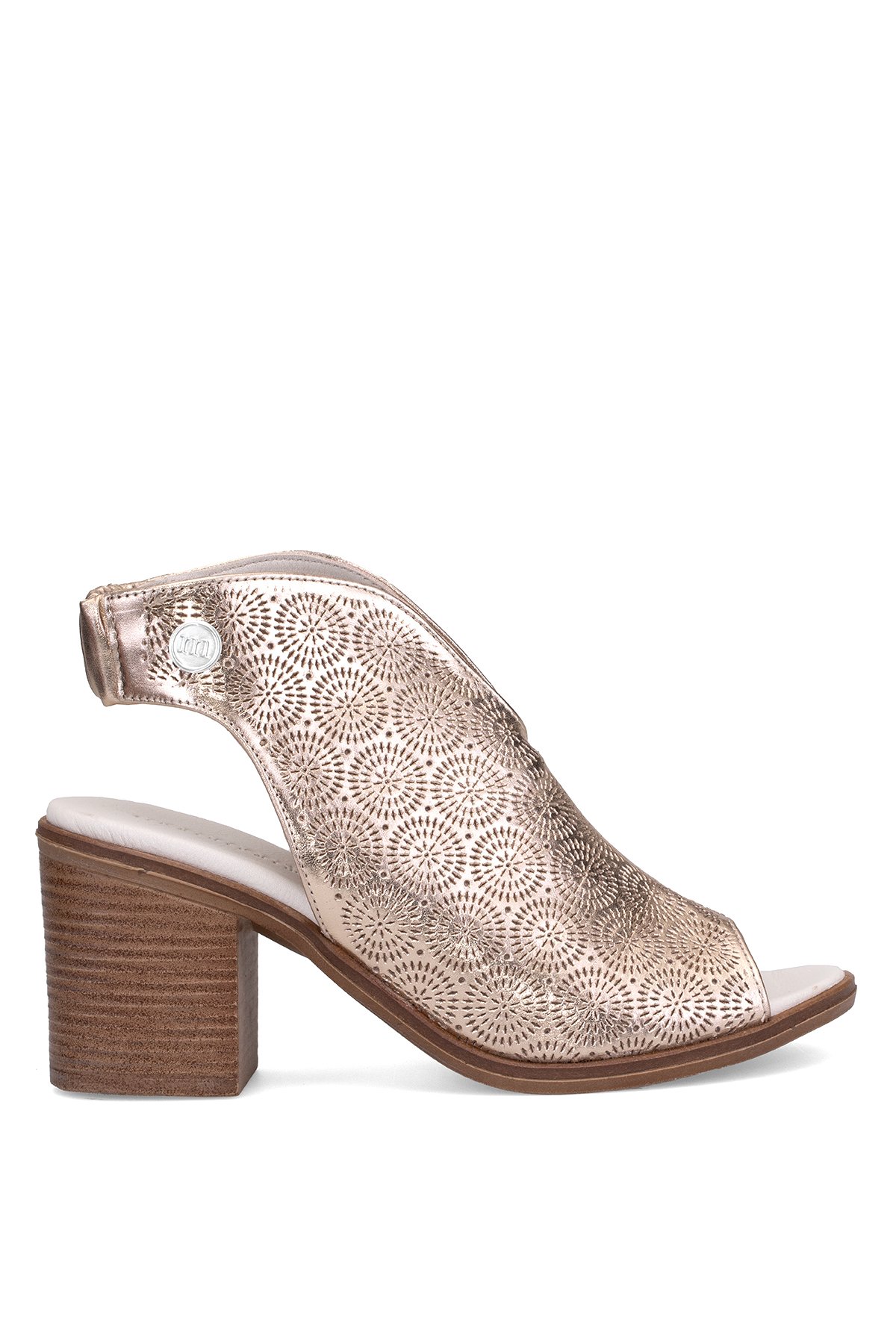 D25YS-2915 Kadın Hakiki Deri Topuklu Sandalet Dore - Görsel 2