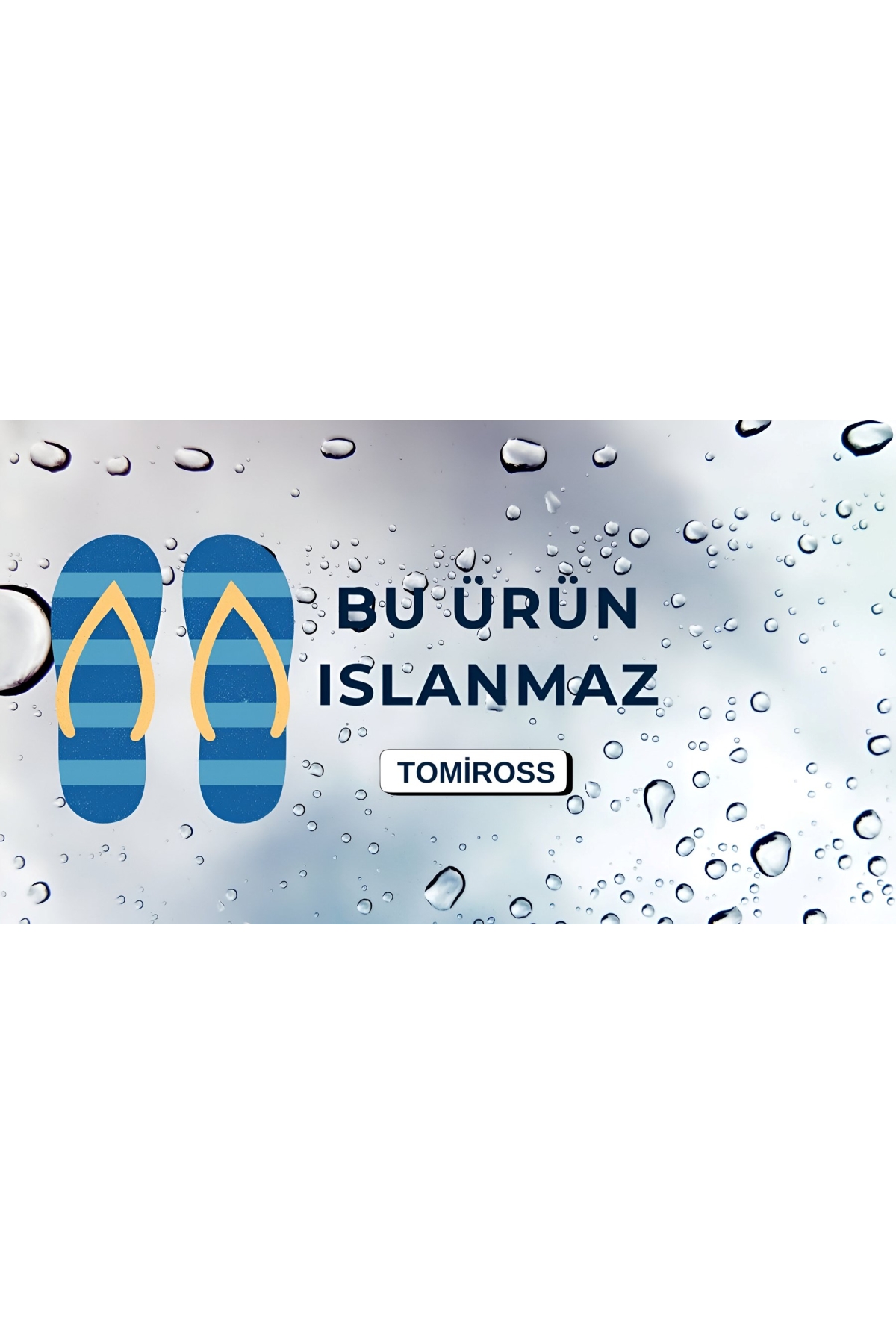 Unısex Mavi Beyaz Kaymaz Rahat Taban Deniz Plaj Havuz Banyo Günlük Terlik MIAMI-0850 - Görsel 5