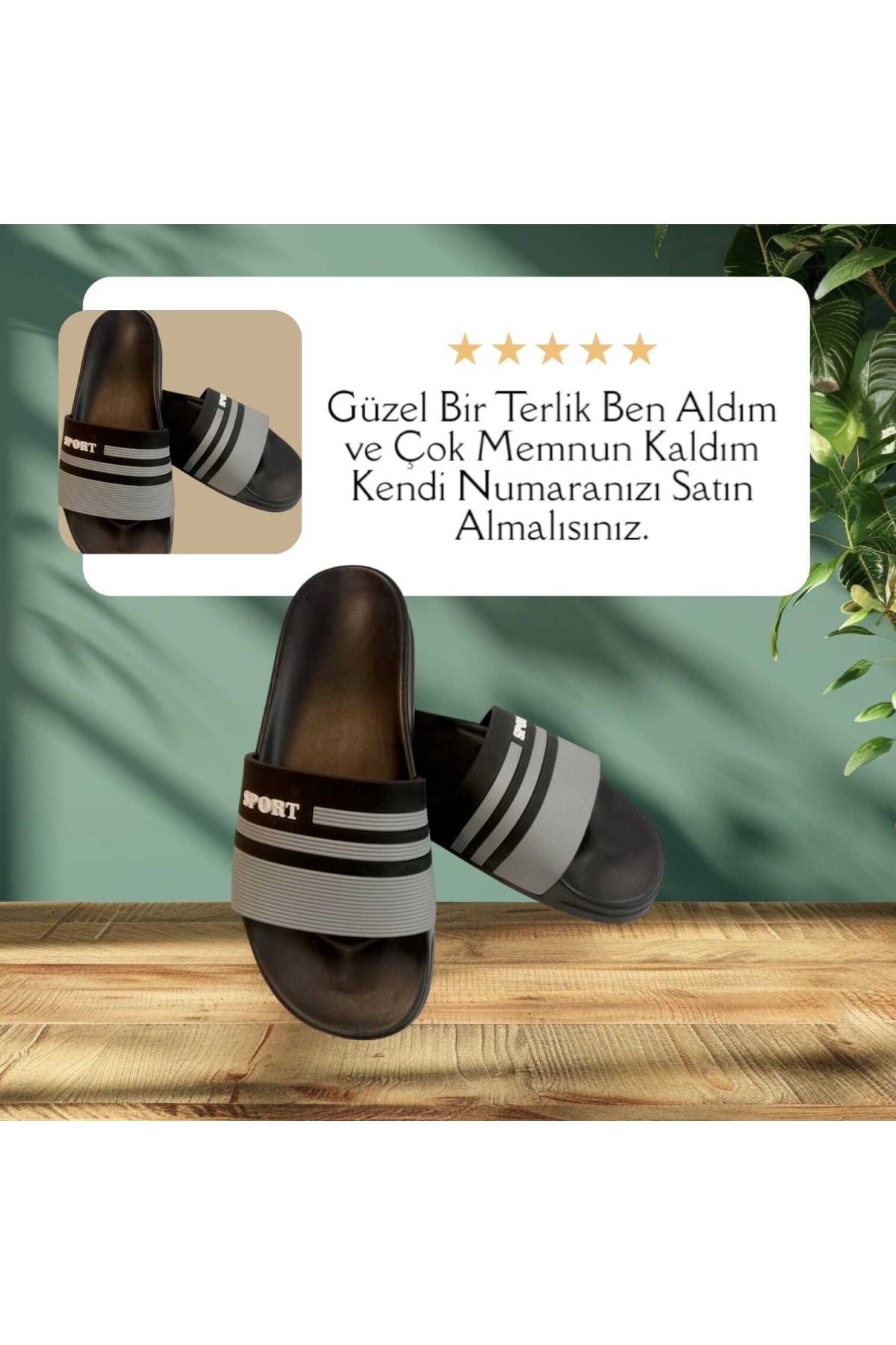 Unısex Füme Siyah Kaymaz Rahat Taban Deniz Plaj Havuz Banyo Günlük Terlik MIAMI-0850 - Görsel 6